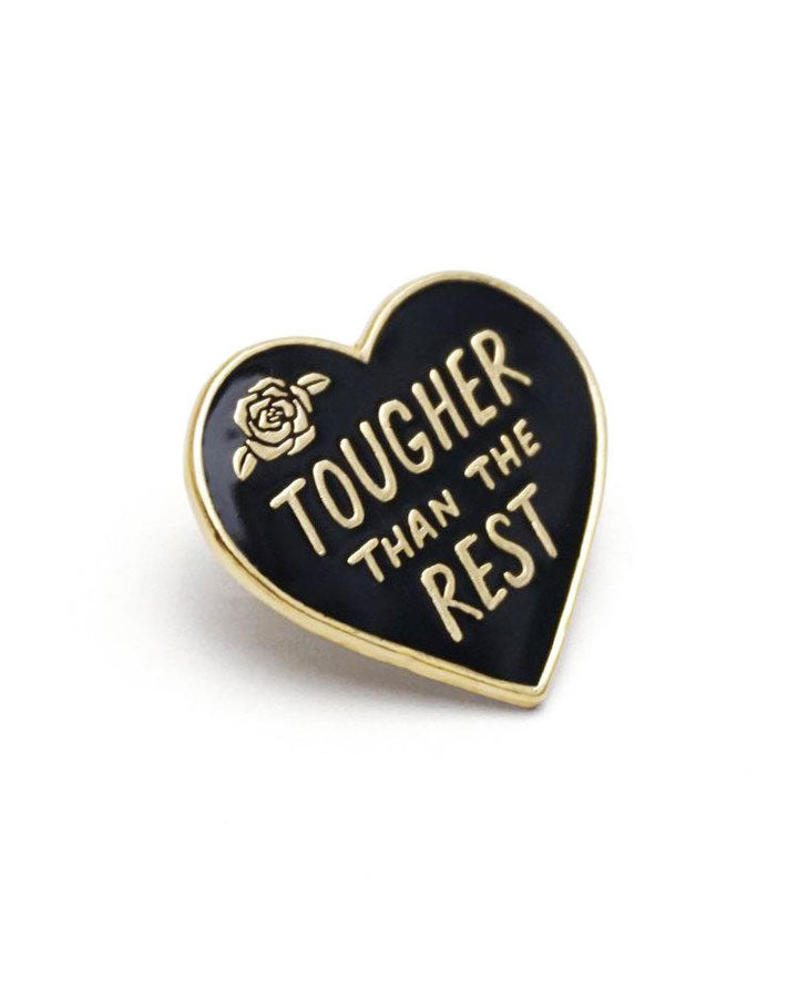 Tough Heart Pin - Durable Metal Brooch for Jackets, Bags & Hats - Perfect for Punk, Goth & Rock Fashion Accessories