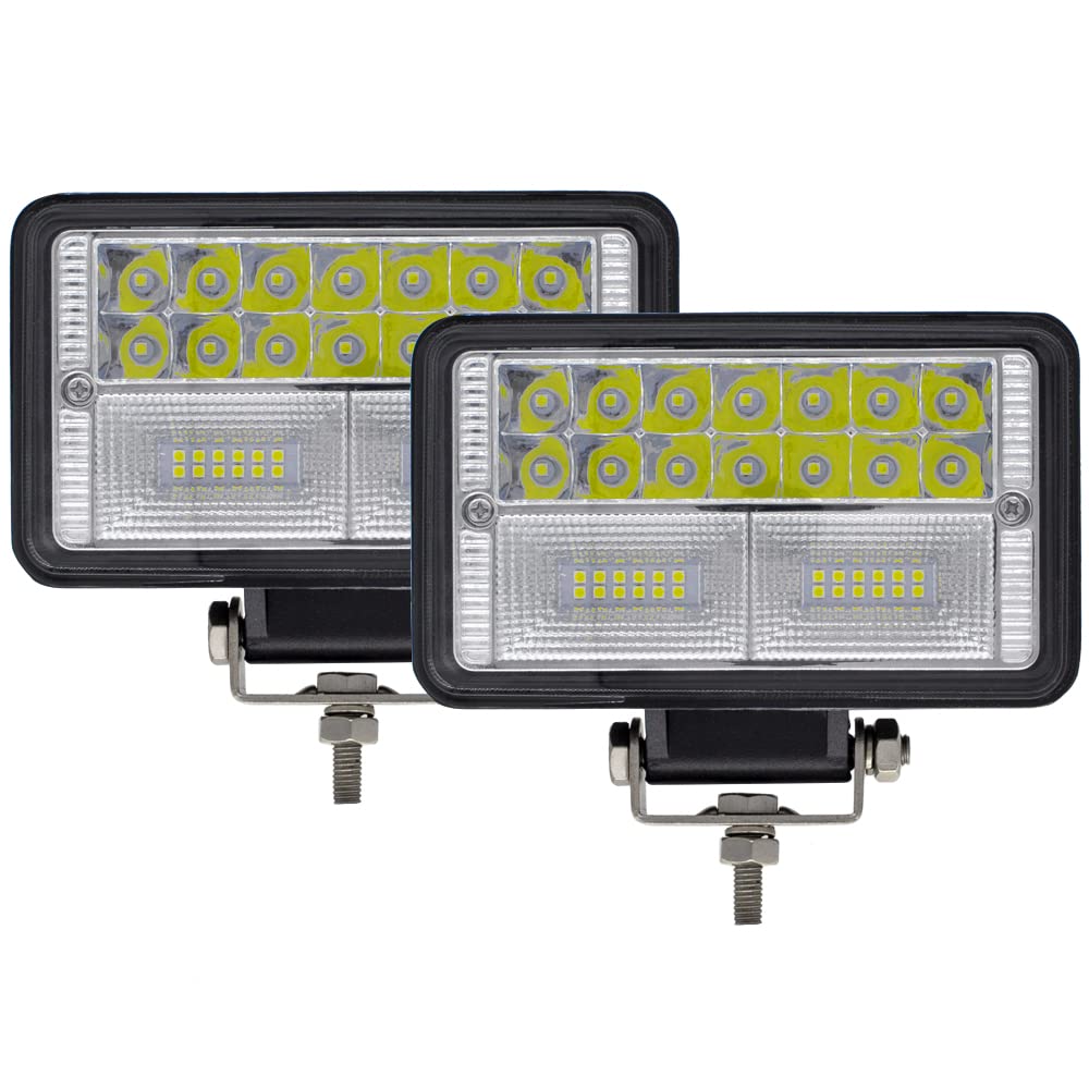 6 Inch LED Tractor Work Lights 2 Pack - Combo Beam Driving & Auxiliary Lights for Tractor, Truck, UTV, ATV, Golf Cart - Heavy Duty Off-Road & Farm Equipment Lighting