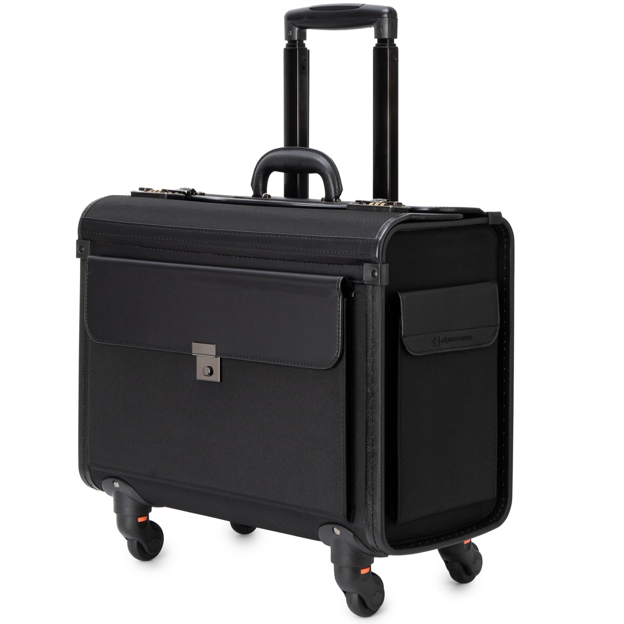 Alpine Swiss 17 Inch Rolling Laptop Briefcase - 4 Wheel Carry On Travel Case for Business Professionals, Lawyers & Pilots - Perfect for Air Travel, Commuting & Office Use