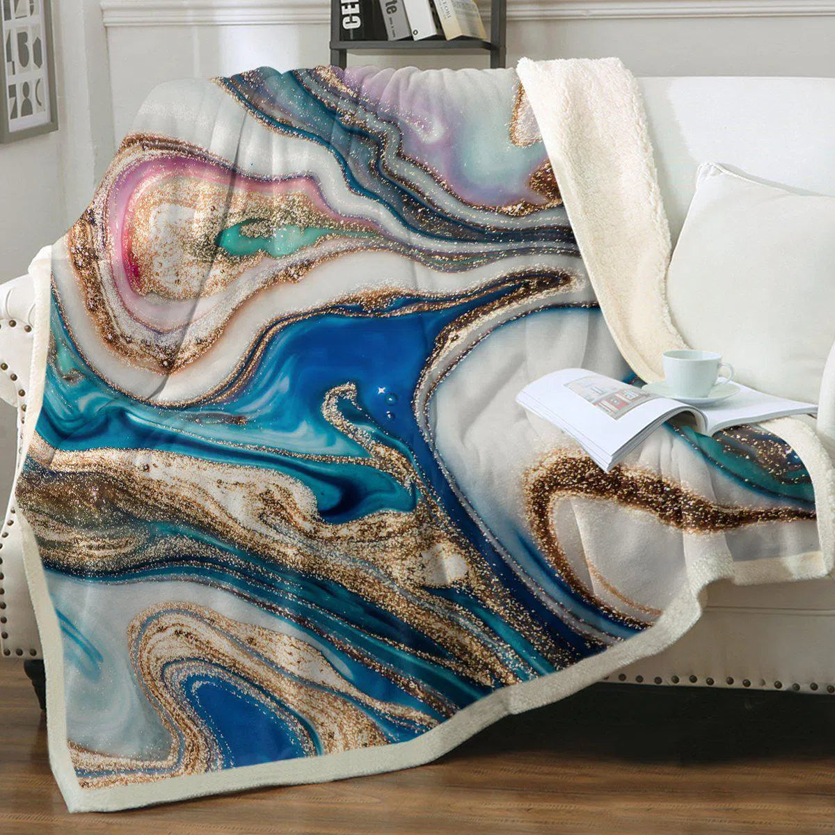 Cozy Copacabana Soft Sherpa Fleece Blanket - Ultra Plush Warm Throw for Bed, Couch & Travel - Perfect for Winter Nights, Camping & Home Decor