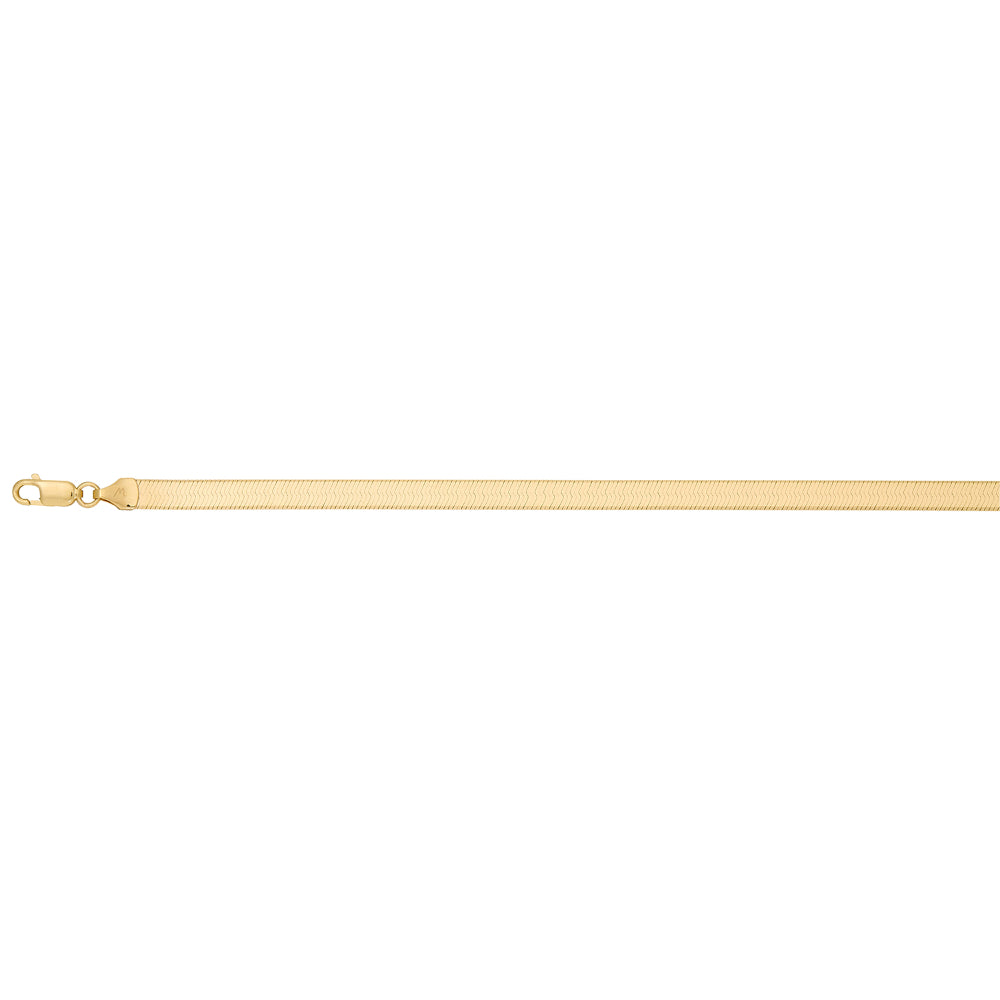 14K Yellow Gold 5mm Herringbone Chain Necklace 20 Inches - Elegant & Durable Jewelry for Women, Perfect for Everyday Wear, Parties & Gifts