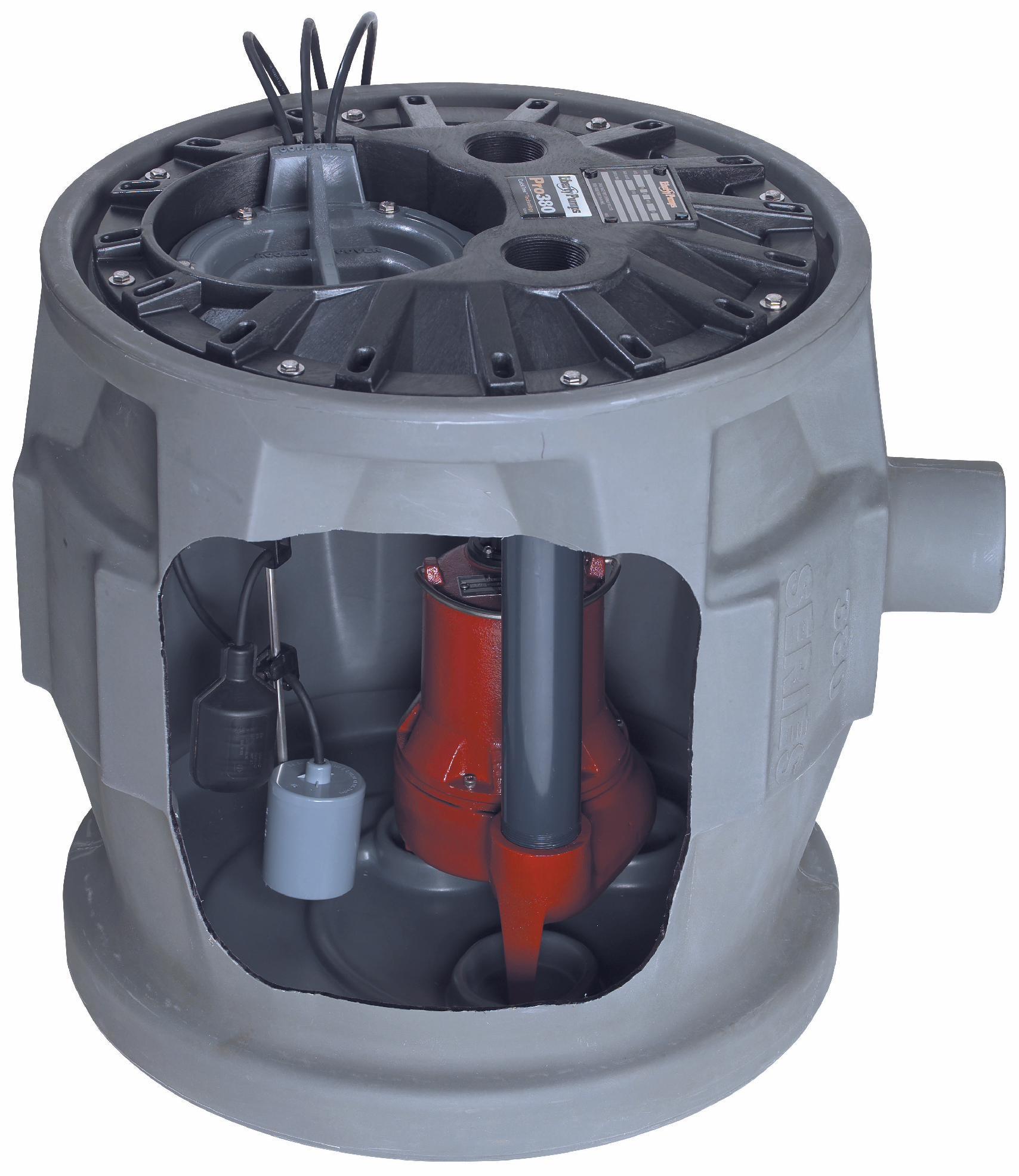 4/10 HP 1 Phase 115V Simplex Sewage Ejector Pump Package P382XLE41 by Liberty Pumps - Ideal for Basement, Bathroom & Laundry Room Wastewater Removal