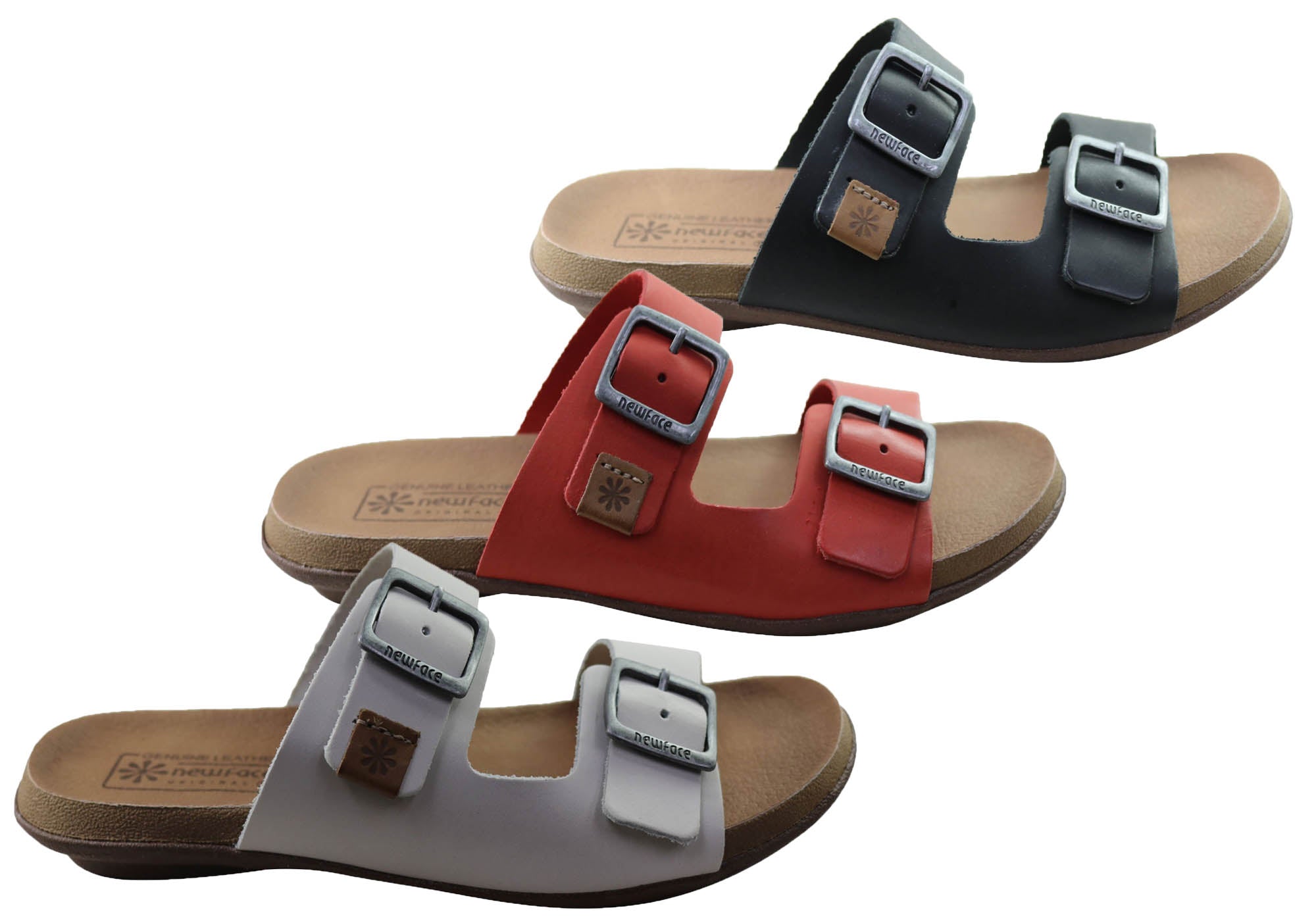 Silvan Women's Comfort Leather Slides Sandals - Soft Brazilian Leather - Perfect for Home, Poolside & Summer Outings