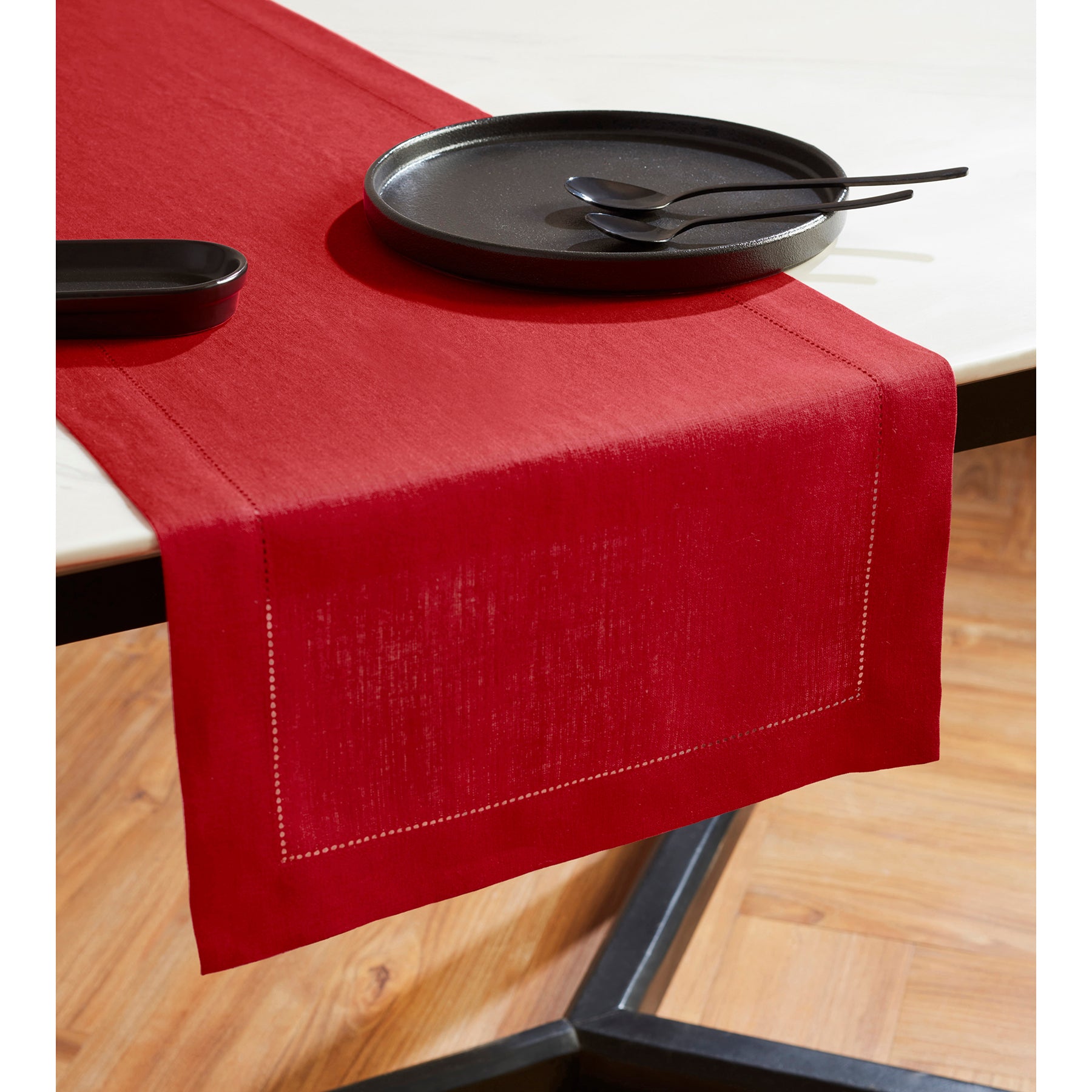 Sonoma Hemstitch Table Runner - Elegant Linen Table Decor for Dining & Special Occasions | Perfect for Weddings, Holidays & Home Decor