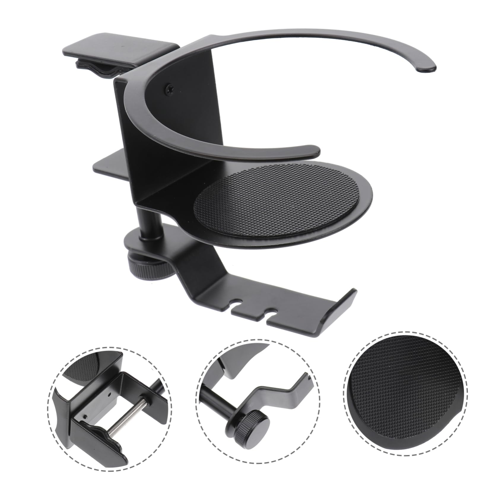 Hemobllo Headphone Stand with Cup Holder - Adjustable Desk Hook for Headphones & Headsets | Perfect for Gaming Setup, Office Desk, and Home Organization