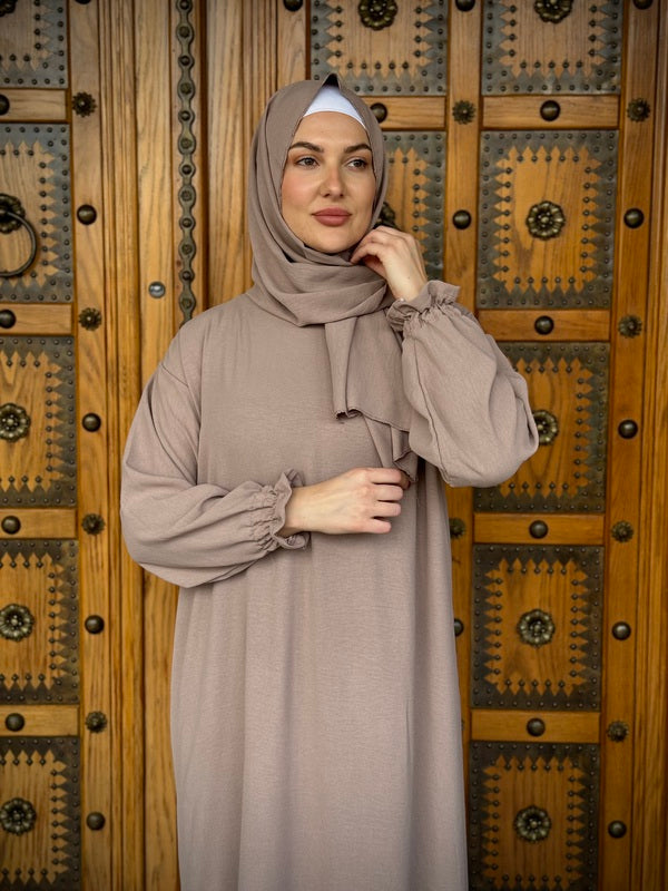 One Piece Prayer Outfit with Attached Sleeves and Scarf - Islamic Prayer Dress for Women - Perfect for Salah, Eid, and Mosque Wear