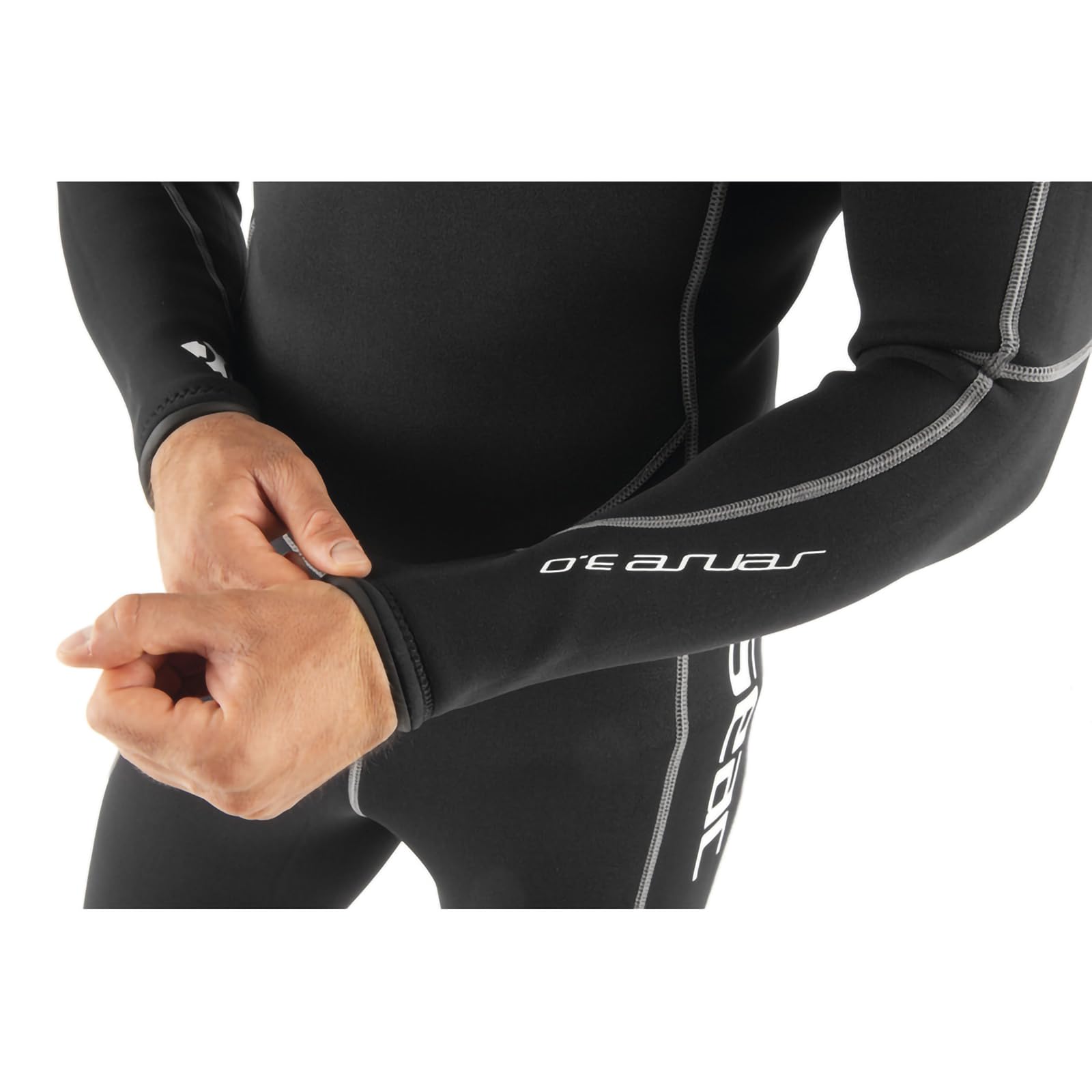 SEAC Sense Black Men's 3mm Neoprene Wetsuit - Super Elastic One-Piece Snorkeling & Diving Suit for Warm Water Activities | Perfect for Scuba Diving, Spearfishing & Underwater Photography