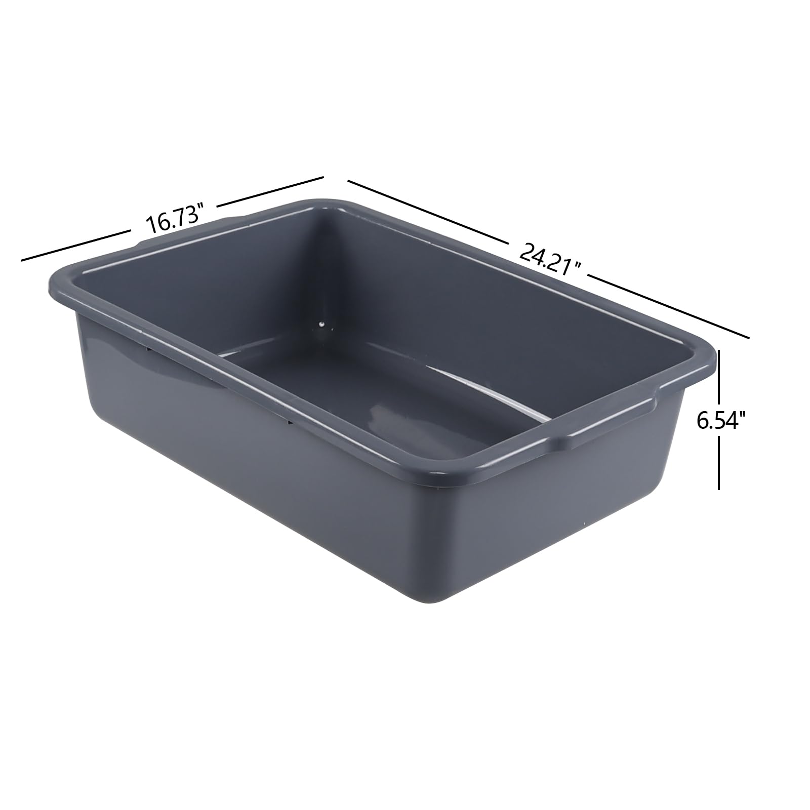 Rosebloom 35L Commercial Plastic Bus Tub - Gray Large Bus Box (4 Pack) - Ideal for Restaurant Dishwashing, Food Storage & Industrial Organization