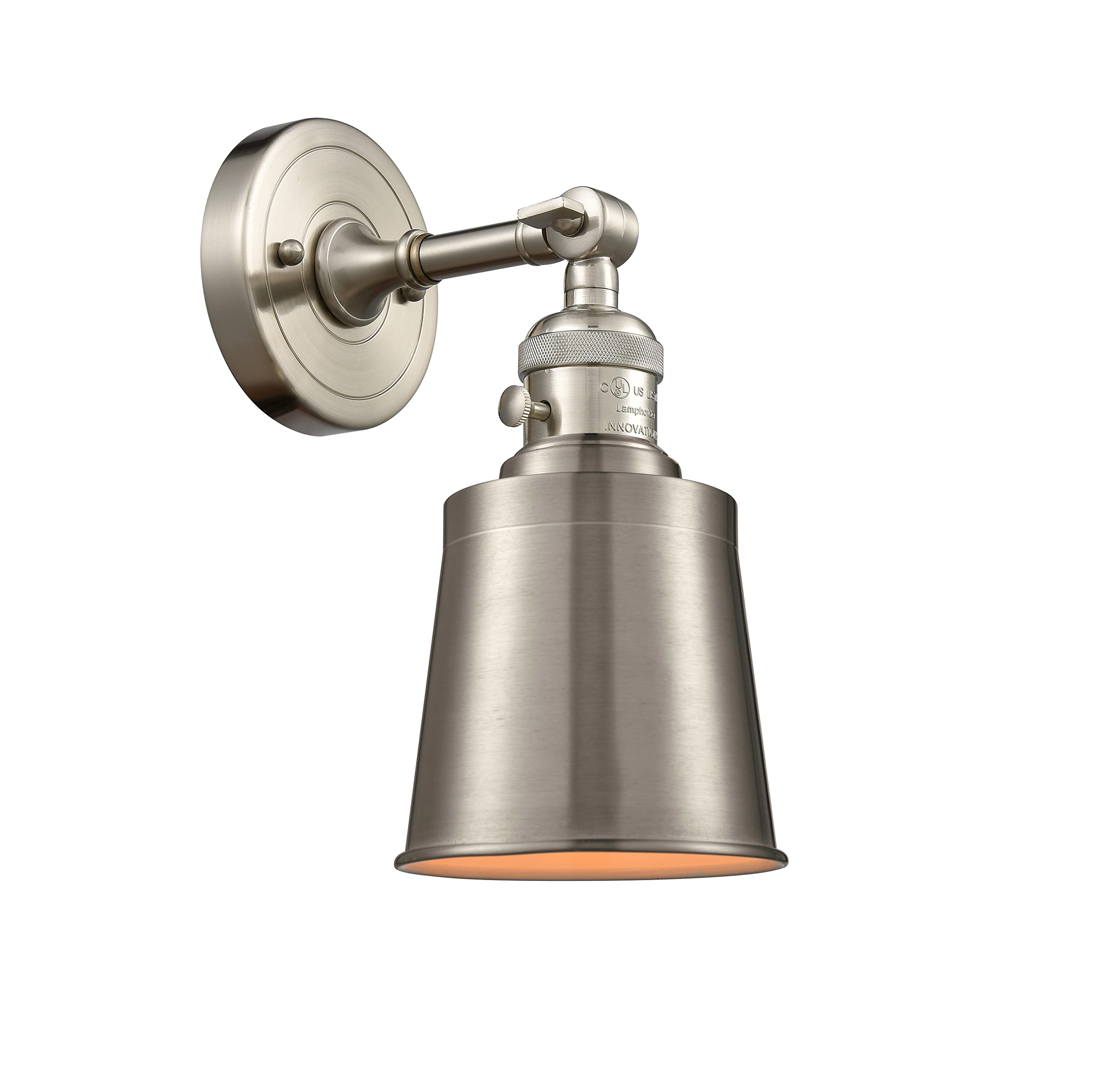 Innovations 203SW-SN-M9-SN Modern Wall Sconce Light Fixture with High-Low-Off Switch, Brushed Satin Nickel Finish - Perfect for Bedroom, Hallway, and Entryway Lighting