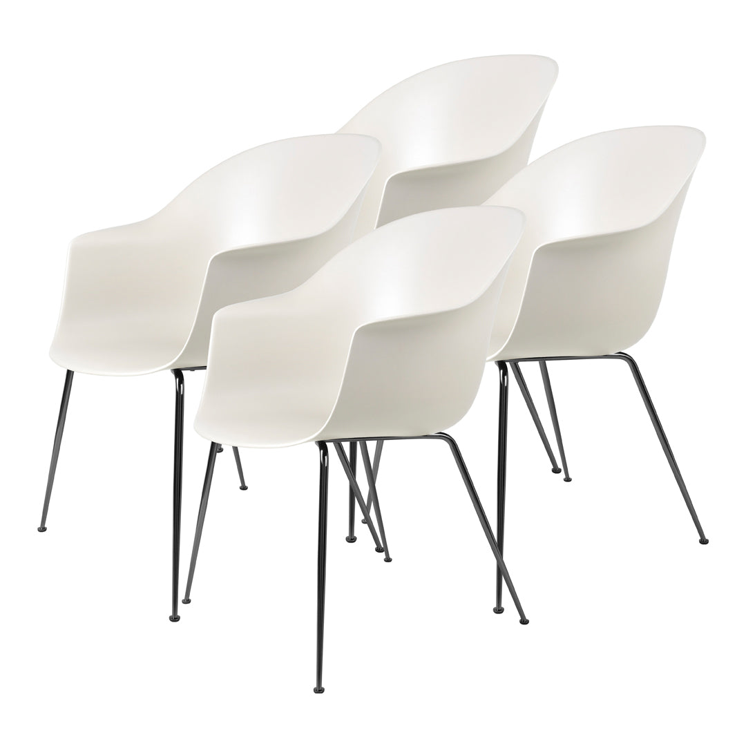 Modern Bat Dining Chair with Conic Base - Unupholstered Wooden Seat for Kitchen, Dining Room & Restaurant - Stylish & Comfortable Seating Solution