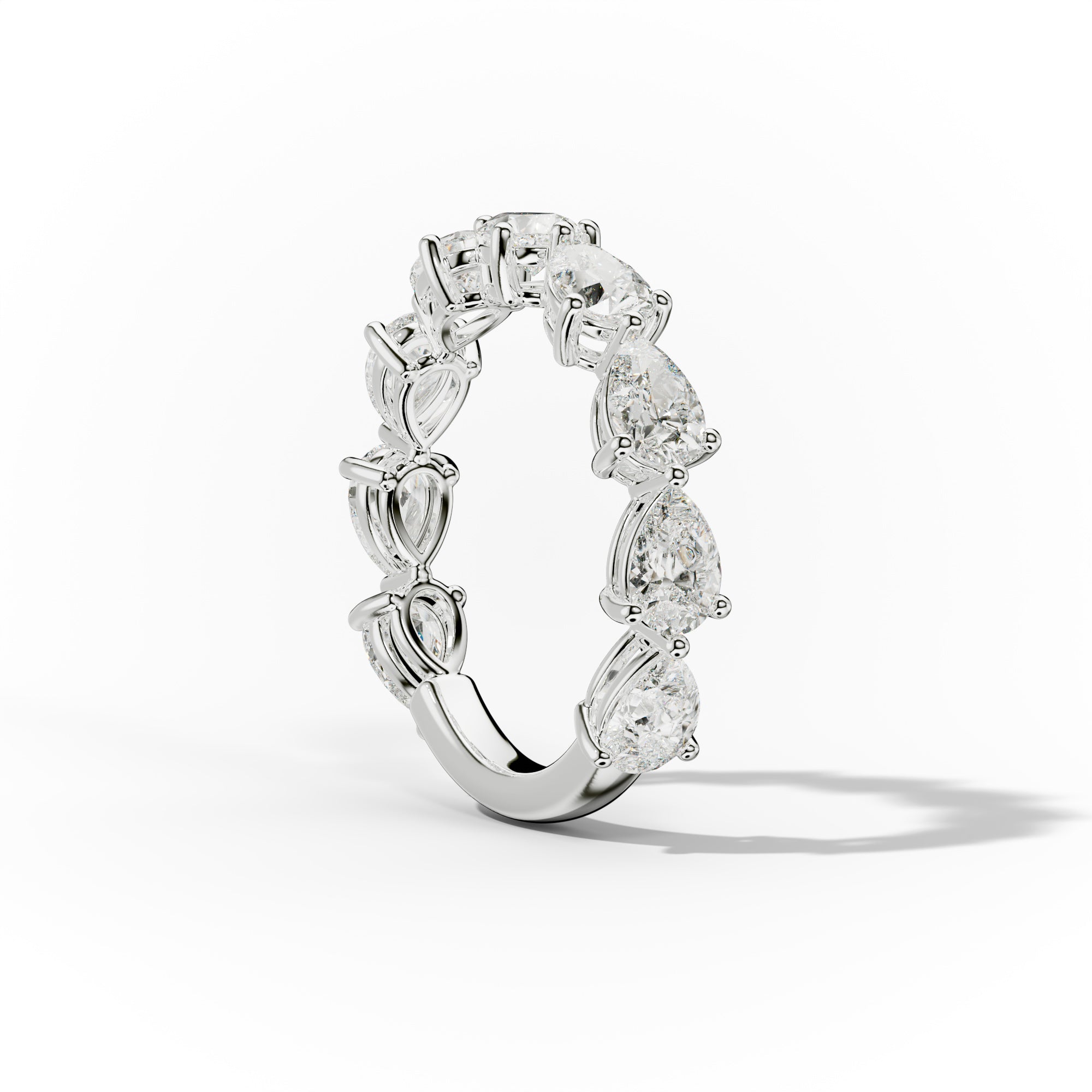 2.0 Carat East West Pear Cut Diamond Anniversary Band Ring for Women - Elegant Wedding, Engagement, or Gift Jewelry for Special Occasions