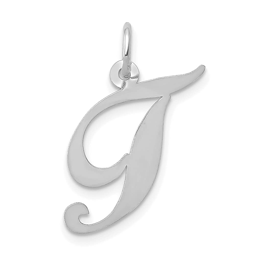14K White Gold Initial T Necklace for Women - Elegant Script Monogram Pendant, Personalized Name Charm Jewelry, Perfect Gift for Her - Ideal for Birthdays, Anniversaries & Special Occasions