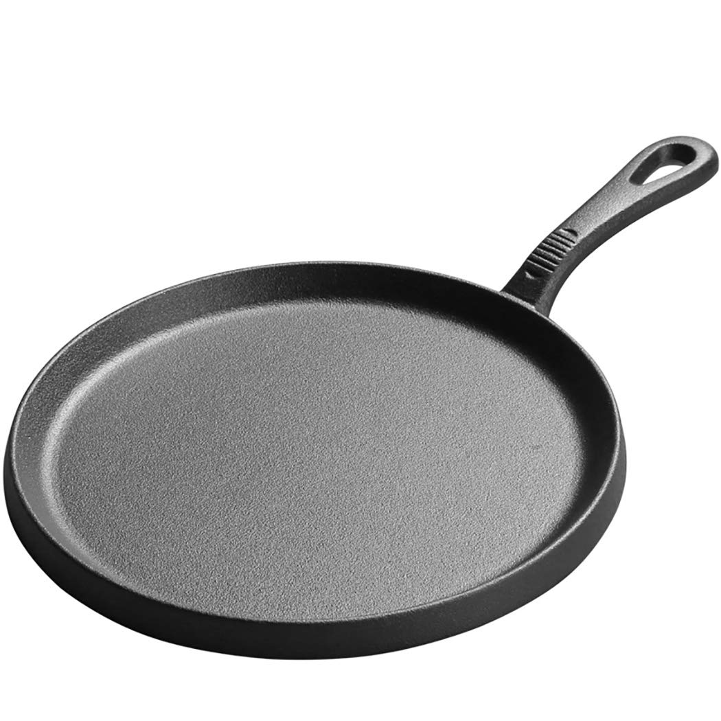 10-Inch Pre-Seasoned Cast Iron Griddle Pan - Perfect for Pancakes, Crepes, BBQ & Stovetop Cooking - Ideal for Camping, Outdoor Grilling & Home Kitchen Use