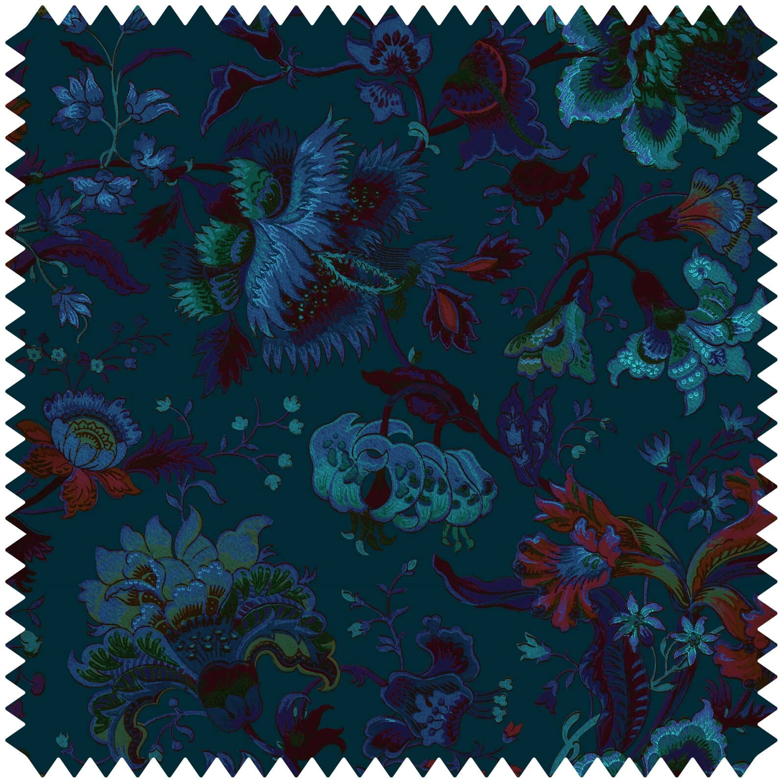 MAJORELLE Velvet Petrol Blue Fabric Sample - Premium Upholstery Material for Sofa, Curtains & Home Decor