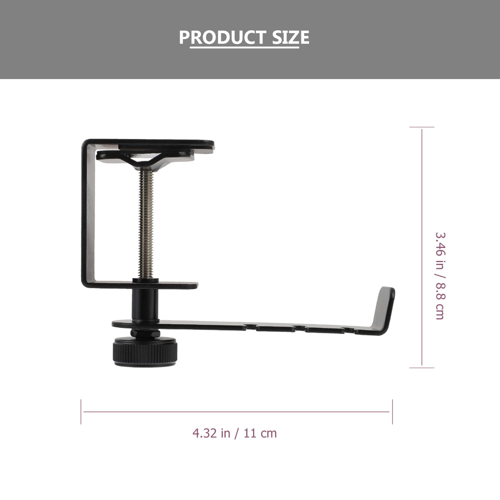 Zerodeko 2-Pack Headphone Stand Hooks - Adjustable Headset Holder for Desk, Wall Mount Headphone Organizer - Perfect for Gaming Setup, Office & Home Computer Accessories