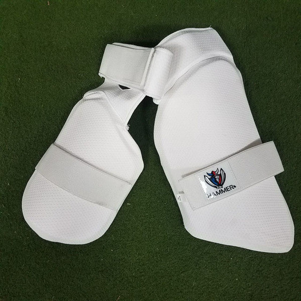 Junior Hammer Combo Thigh Guard - White | Protective Gear for Youth Martial Arts & Taekwondo Training