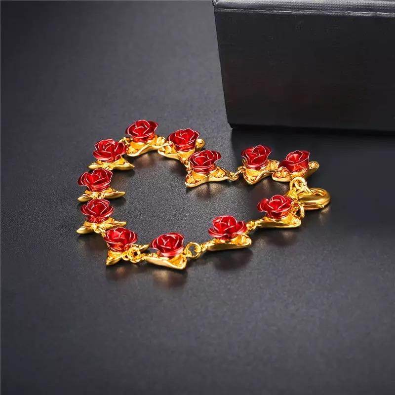 12 Rose Gold Bracelet for Women - Elegant Floral Jewelry Gift for Her | Perfect for Valentine's Day, Anniversary & Special Occasions