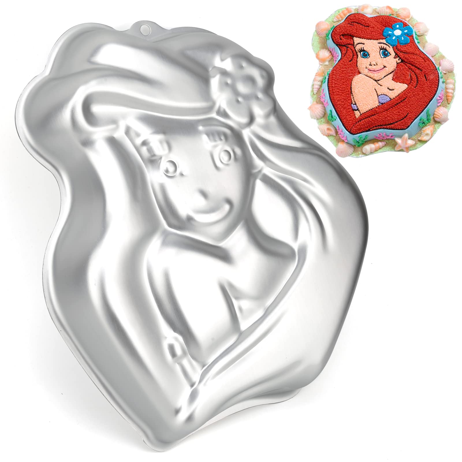Ariel 3D Mermaid Cake Pan - Premium Aluminum Baking Mold for Princess Themed Cakes - Perfect for Birthday Parties, Baby Showers & Themed Celebrations