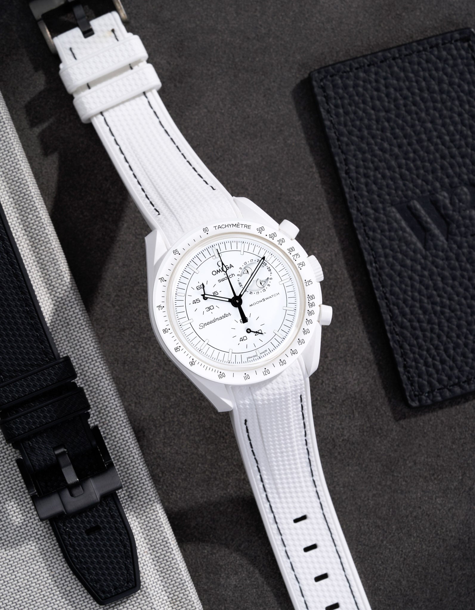 Original Omega X Swatch MoonSwatch Mission to Moonphase Rubber Watch Strap - Durable & Comfortable Replacement Band for Everyday Wear & Sports Activities