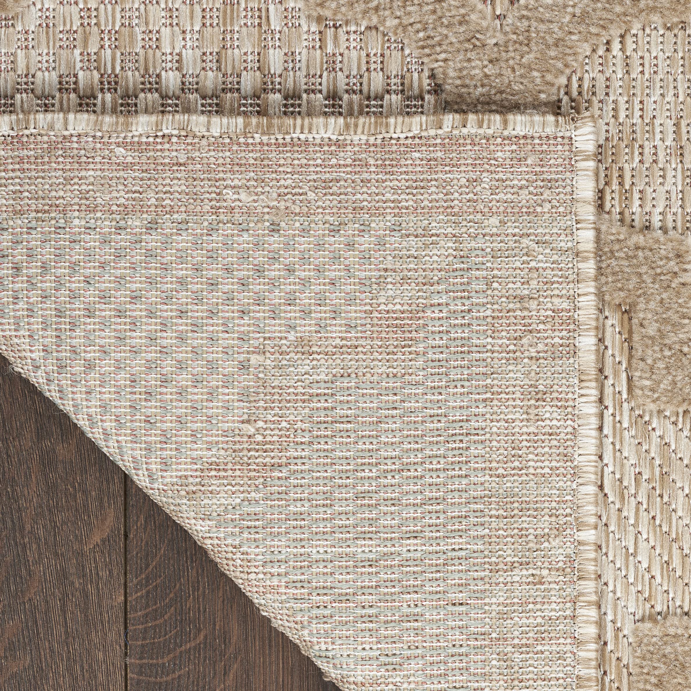 Nourison Easy Care Moroccan Trellis 7' x 10' Area Rug - Natural Beige, Non-Shedding & Easy Cleaning | Perfect for Bedroom, Living Room, Dining Room, Outdoor Deck & Patio Decor