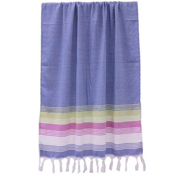 Quick Dry Hammam Beach Towel & Wrap - Ultra Absorbent, Lightweight & Fast Drying - Perfect for Pool, Beach, Yoga & Spa - Blue