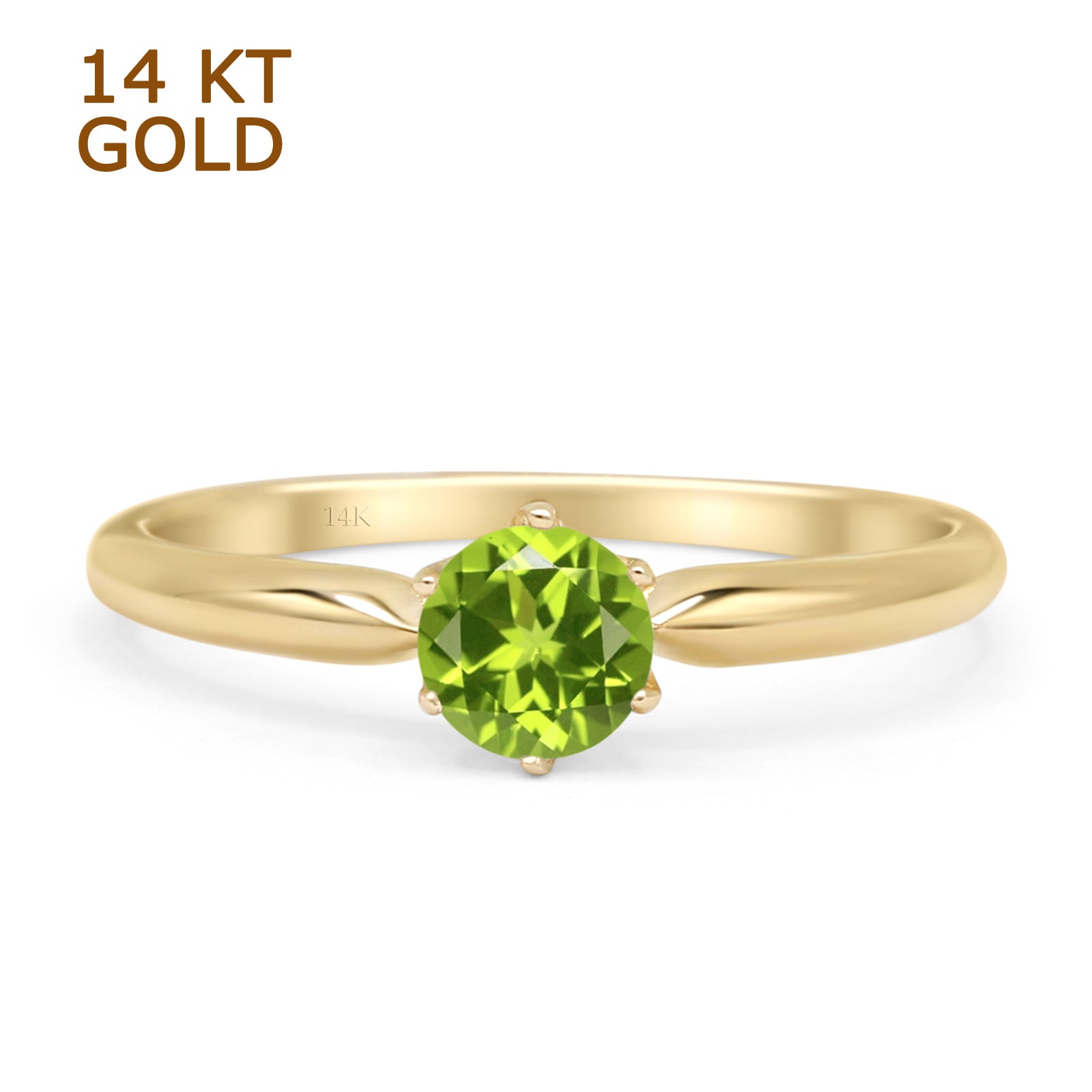 Peridot CZ 14K Yellow Gold