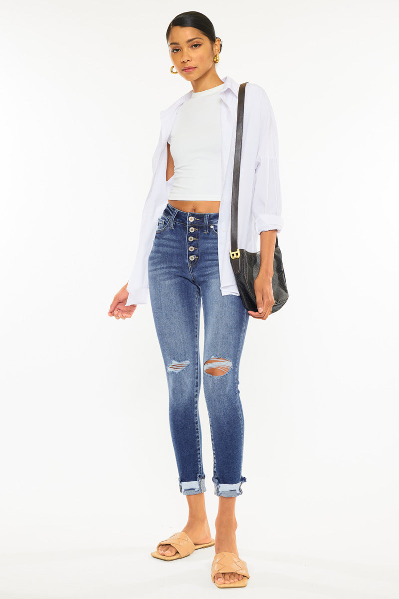 Norah High Rise Ankle Skinny Jeans for Women - Stretchy Slim Fit Denim Pants - Perfect for Casual Wear, Office & Date Night