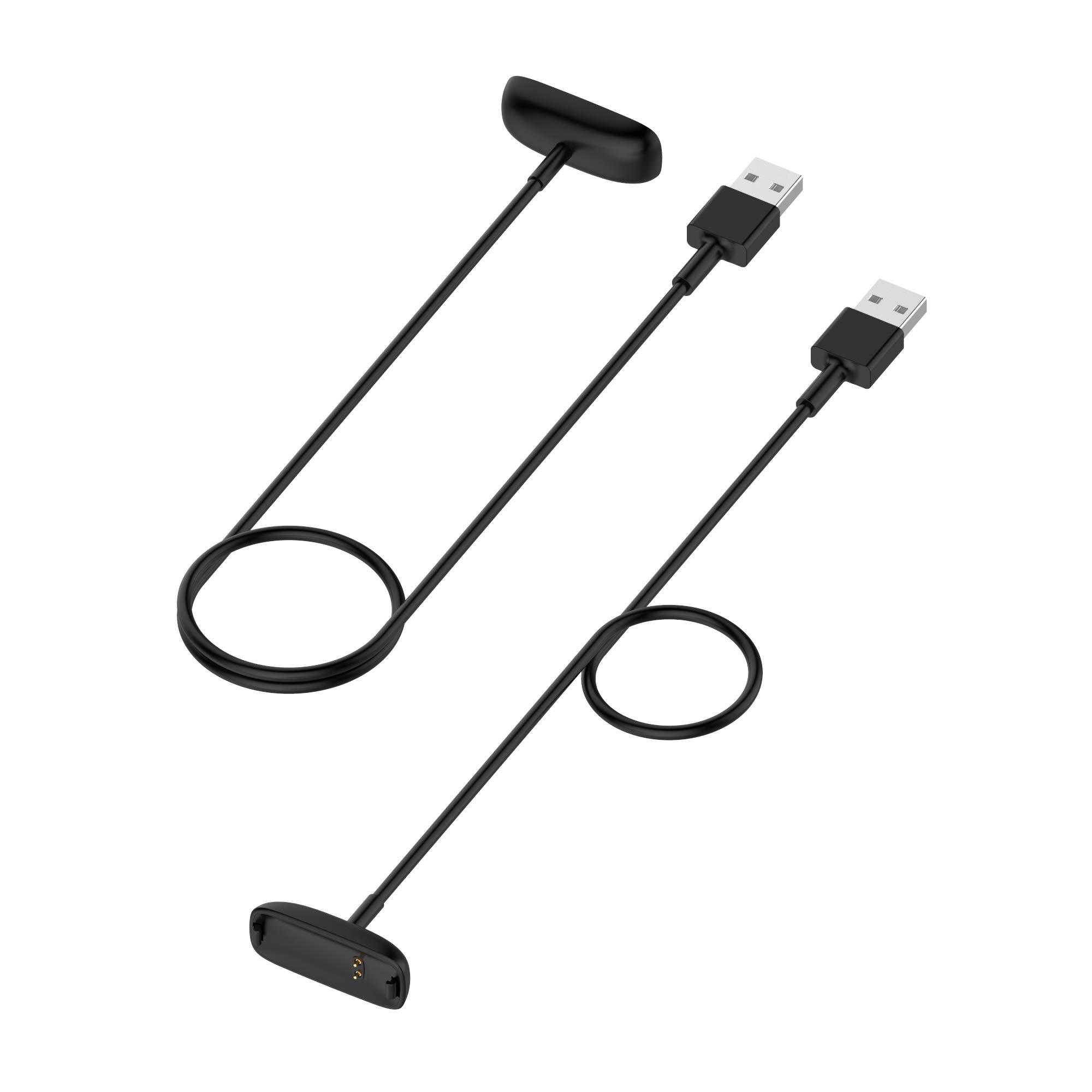 Fitbit Inspire 2 & Inspire HR Charger Replacement - 3.3ft/100cm & 1ft/30cm Dual Length USB Charging Cable with Sync Base - Compatible with Inspire 2 Fitness Tracker - Perfect for Home, Office & Travel Charging (Black)