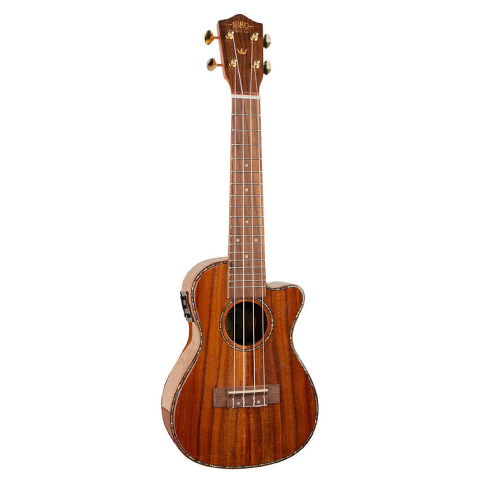 1880 UKULELE CO. 300 Series Solid Koa Top Ukulele - Natural Gloss Finish - Premium Hawaiian Koa Wood for Professional Musicians & Beginners - Perfect for Live Performances, Studio Recording & Travel