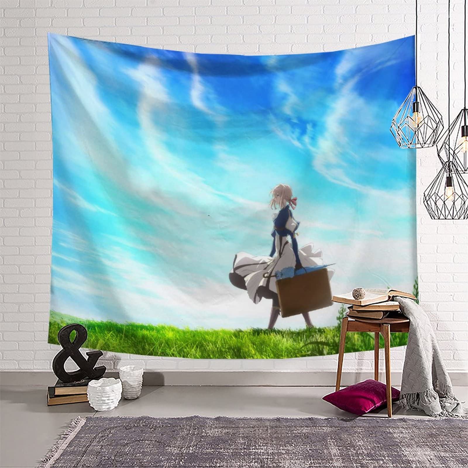 Violet Evergarden Anime Tapestry - Aesthetic Wall Hanging Decor for Bedroom, Living Room & Dorm | Custom Printed Anime Wall Art | Perfect for Anime Fans & Home Decoration
