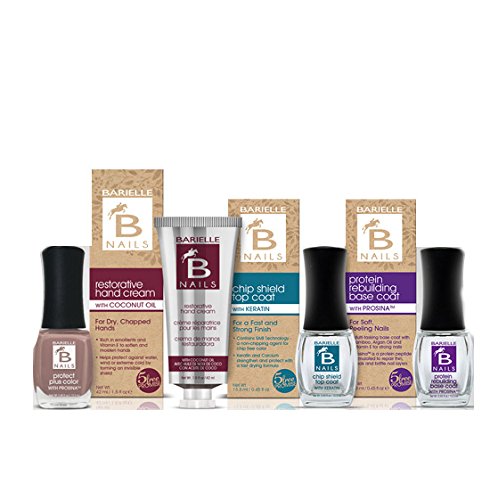 Barielle All Dressed Up 3-Piece Nail Treatment Kit - Strengthener, Base Coat & Top Coat for Healthy Nails | Perfect for Manicures & At-Home Nail Care