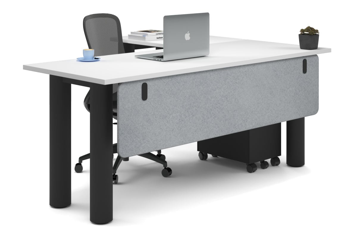 Premium L-Shaped Corner Office Desk with Quadro Cylinder Legs - 1800L x 1450W - Perfect for Home Office, Gaming Setup & Workspace Organization