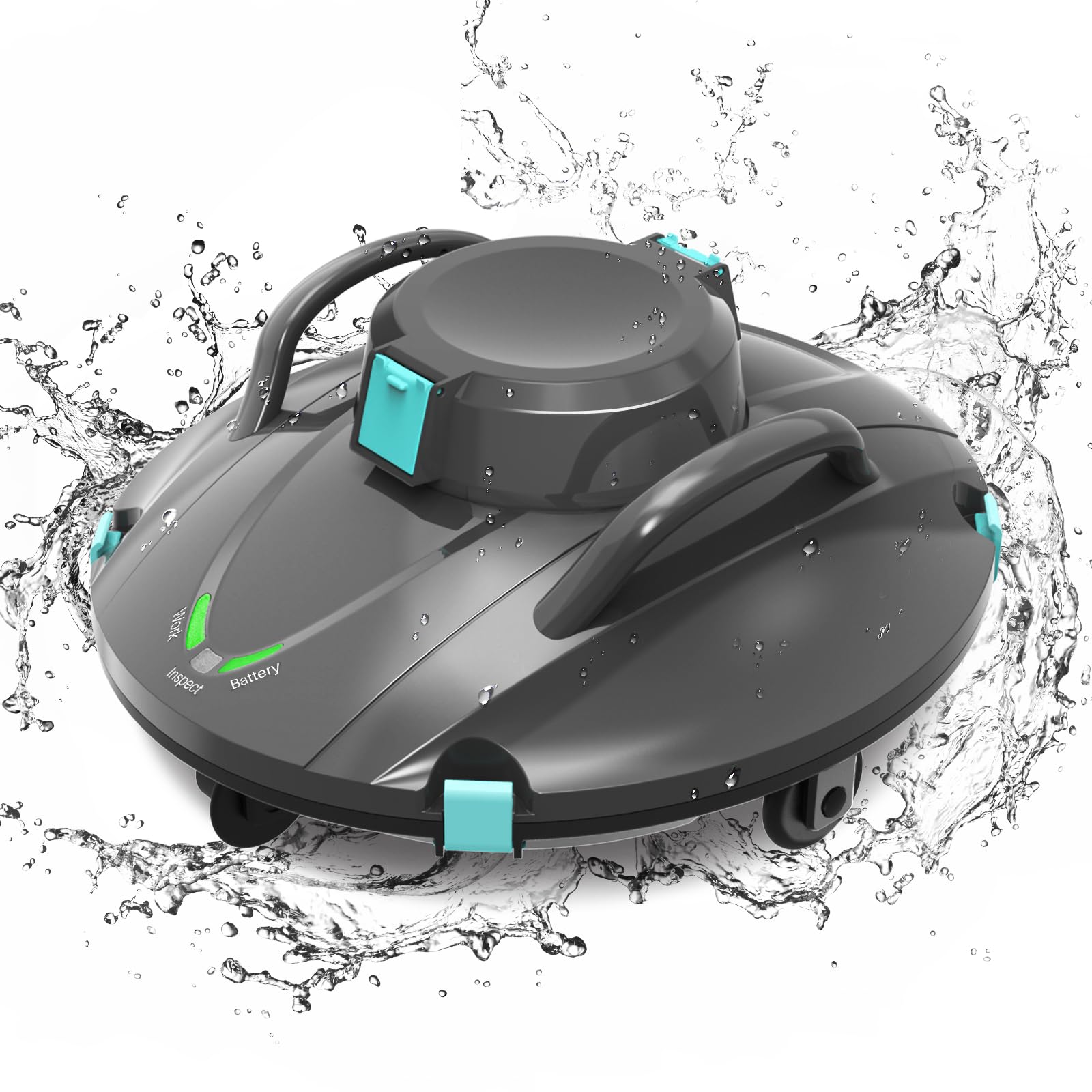 Cordless Automatic Pool Vacuum Robot Cleaner for Above Ground Pools - 5400mAh Battery Lasts 110 Minutes, Self-Parking, 6-8m/min Cleaning Speed | Perfect for Weekly Pool Maintenance & Quick Cleanups
