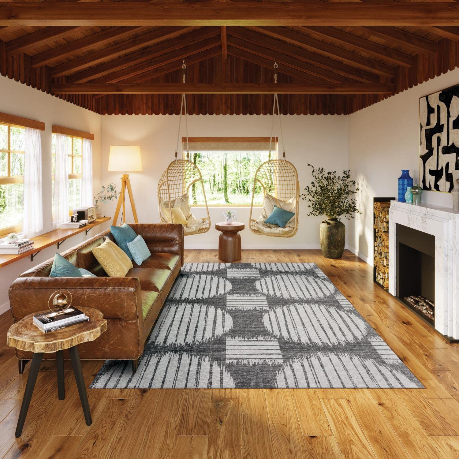 Addison Rugs Yuma AYU43 Gray 8' x 10' Area Rug - Soft Modern Indoor Carpet for Living Room, Bedroom, Dining Room & Home Decor