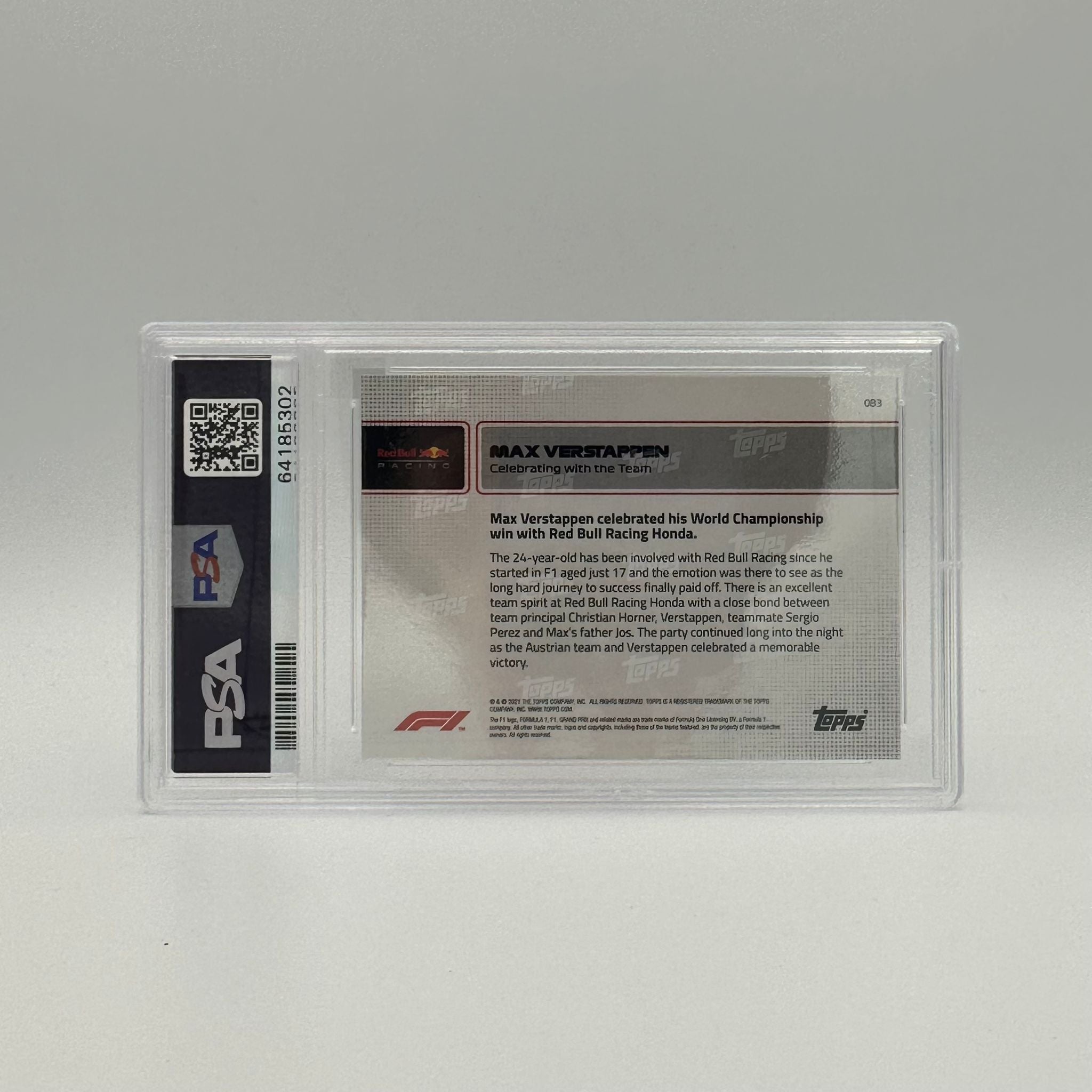 PSA 10 Graded 2007/10 Max Verstappen #83 