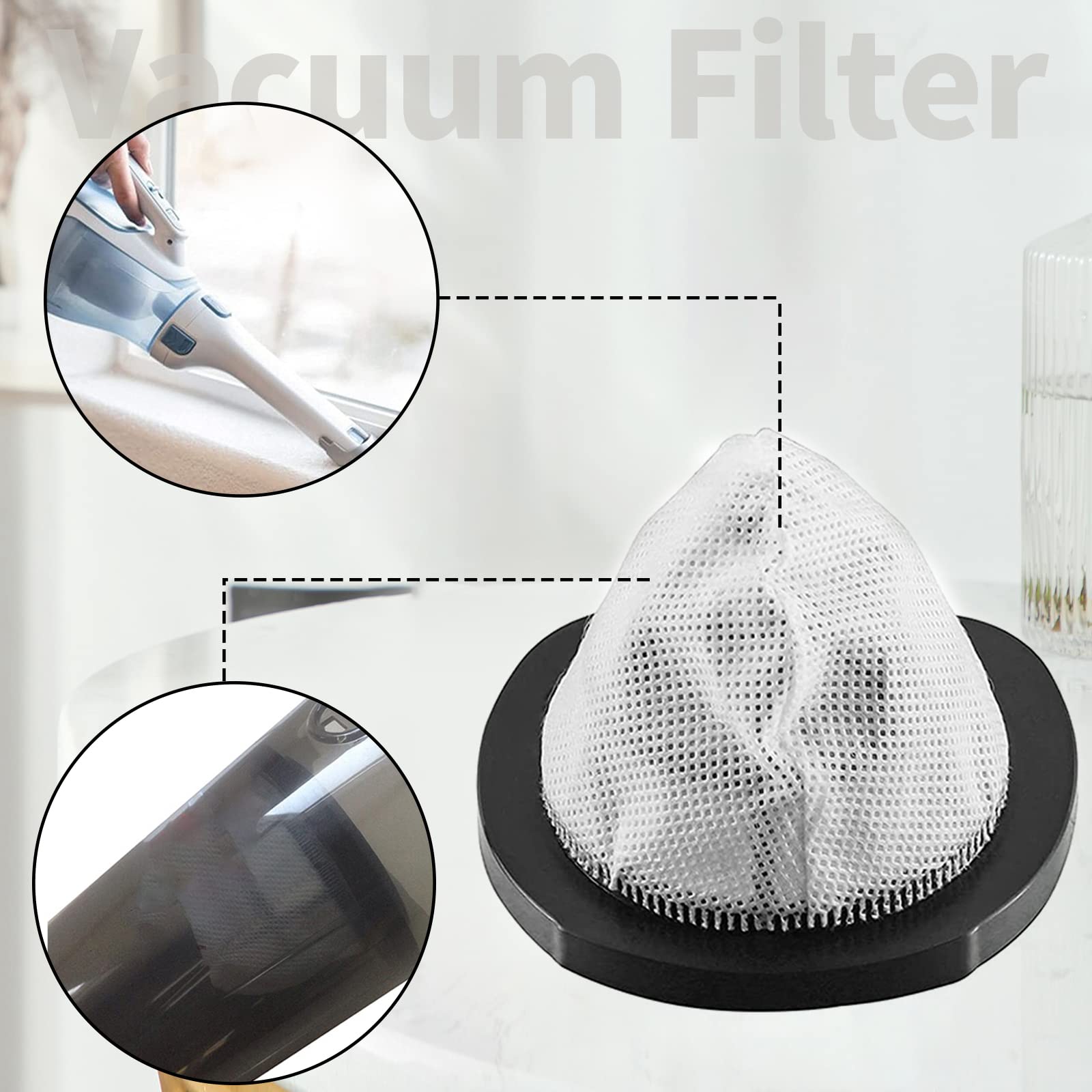 4 Pack Vacuum Filter Replacement for Bissell 3-in-1 Stick Lightweight Vacuum - Compatible with Part 2037423 & 203-7423 - Perfect for Pet Hair, Dust & Allergen Removal in Home Cleaning