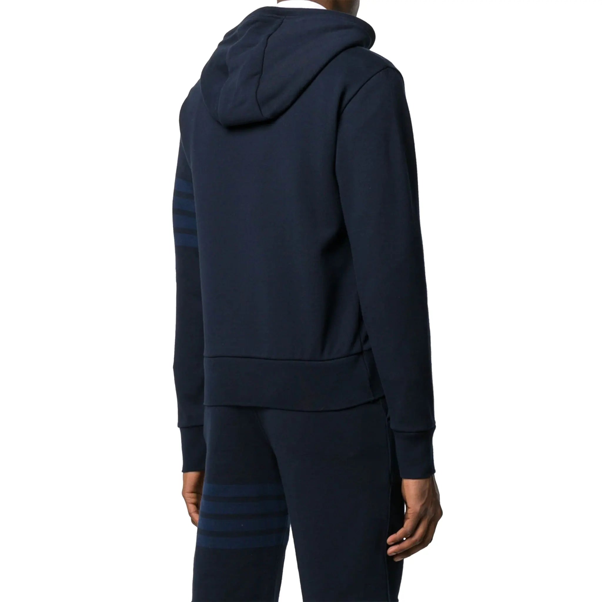 Thom Browne Classic Loopback 4-Bar Tonal Full Zip Blue Hoodie for Men | Premium Cotton Blend Pullover | Perfect for Casual Wear, Street Style & Layering