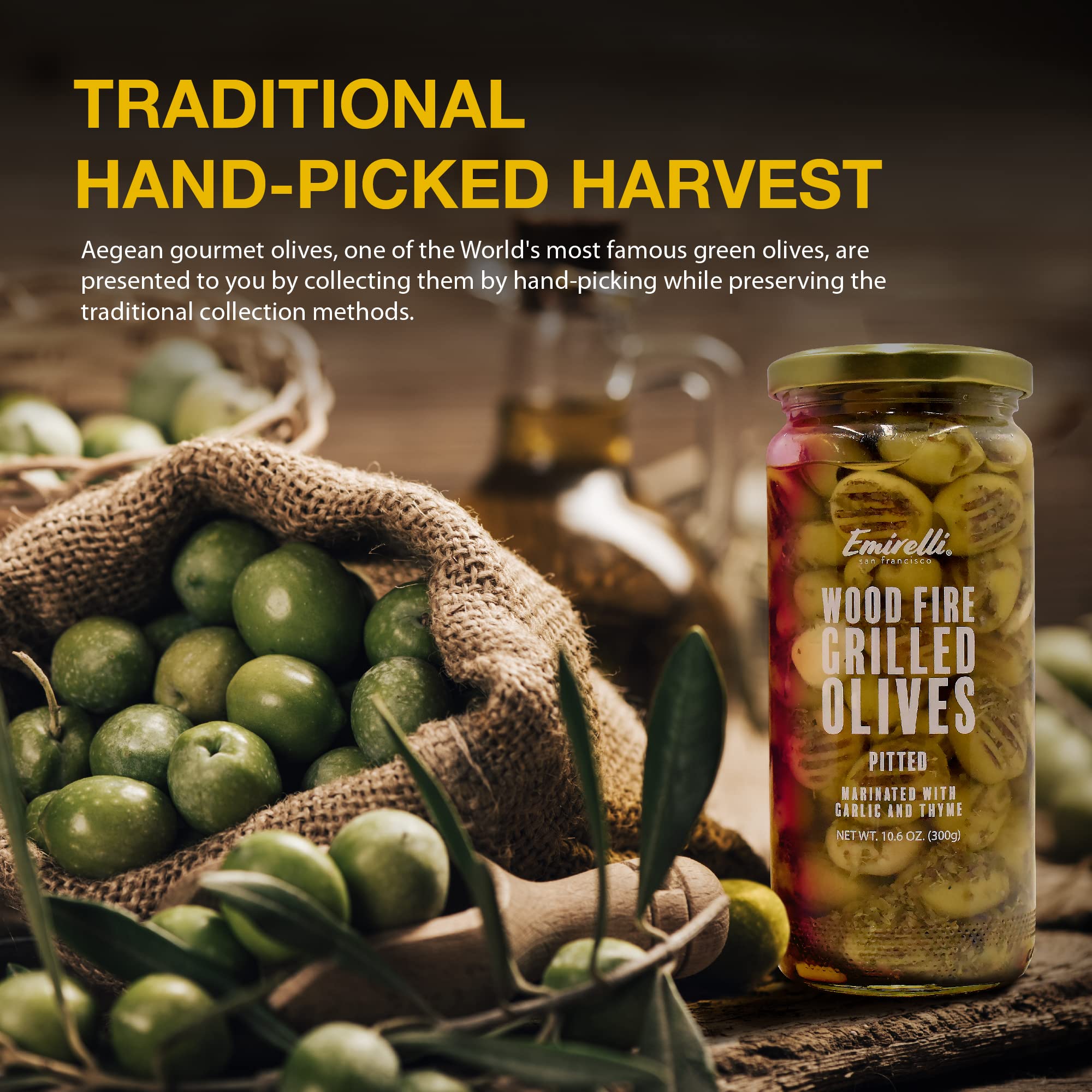 Premium Grilled & Pitted Green Olives from Turkey – Hand-Picked, Marinated in Fresh Spices, 3-Pack | Perfect for Salads, Charcuterie Boards & Mediterranean Dishes