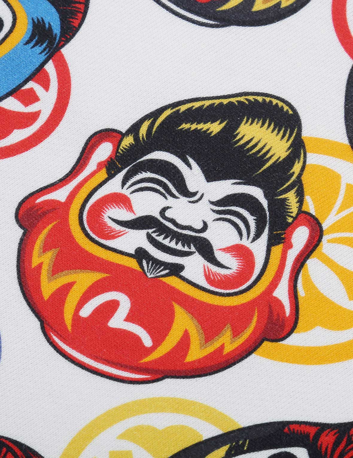 Daruma Print Hooded Sweatshirt - Japanese Allover Pompadour Design Unisex Pullover | Perfect for Streetwear, Anime Conventions & Casual Fashion