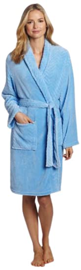 Luxury Herringbone Plush Robe - Blue | Hotel & Spa Comfort