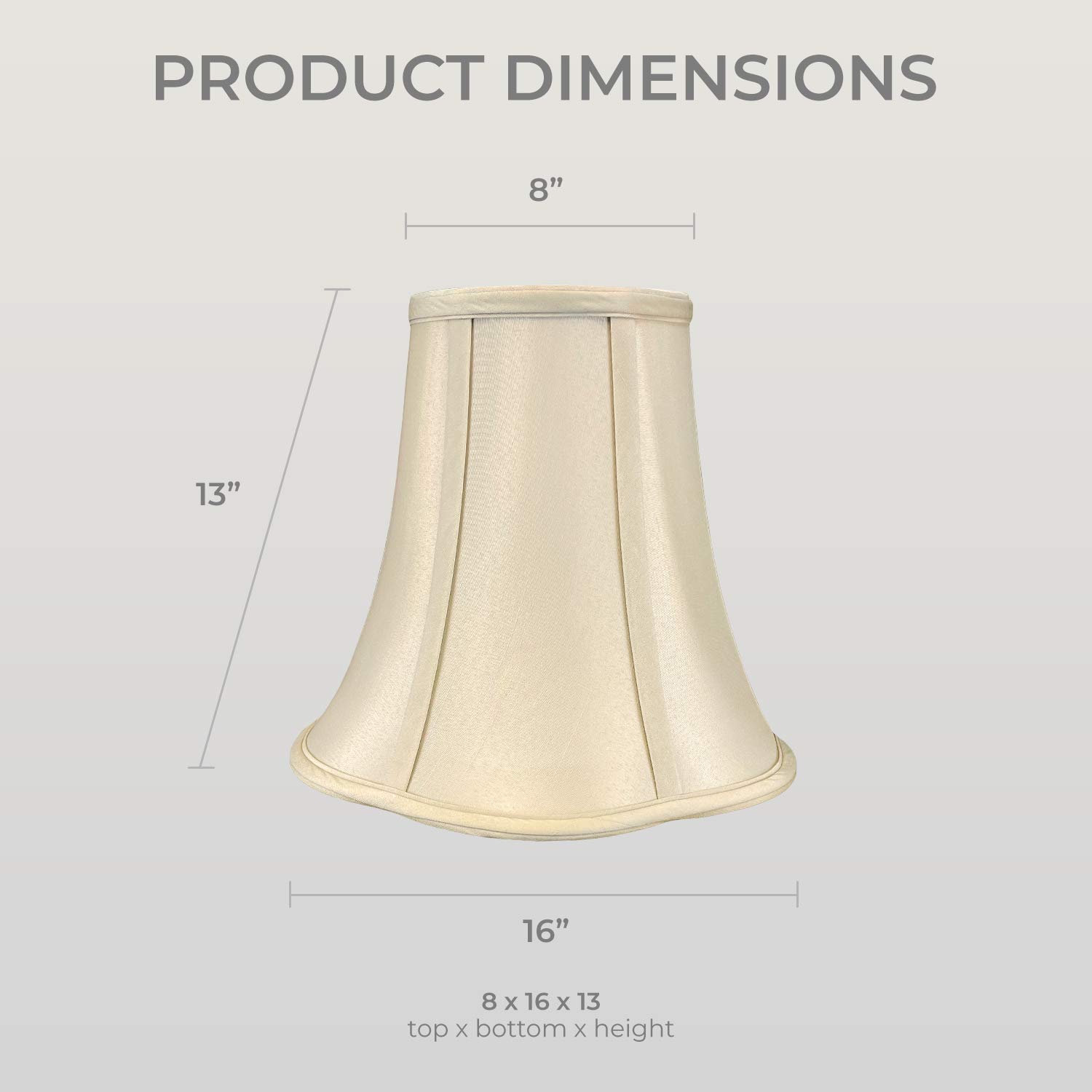 Royal Designs Flare Bottom Outside Corner Scallop Bell Lamp Shade - Beige, 8