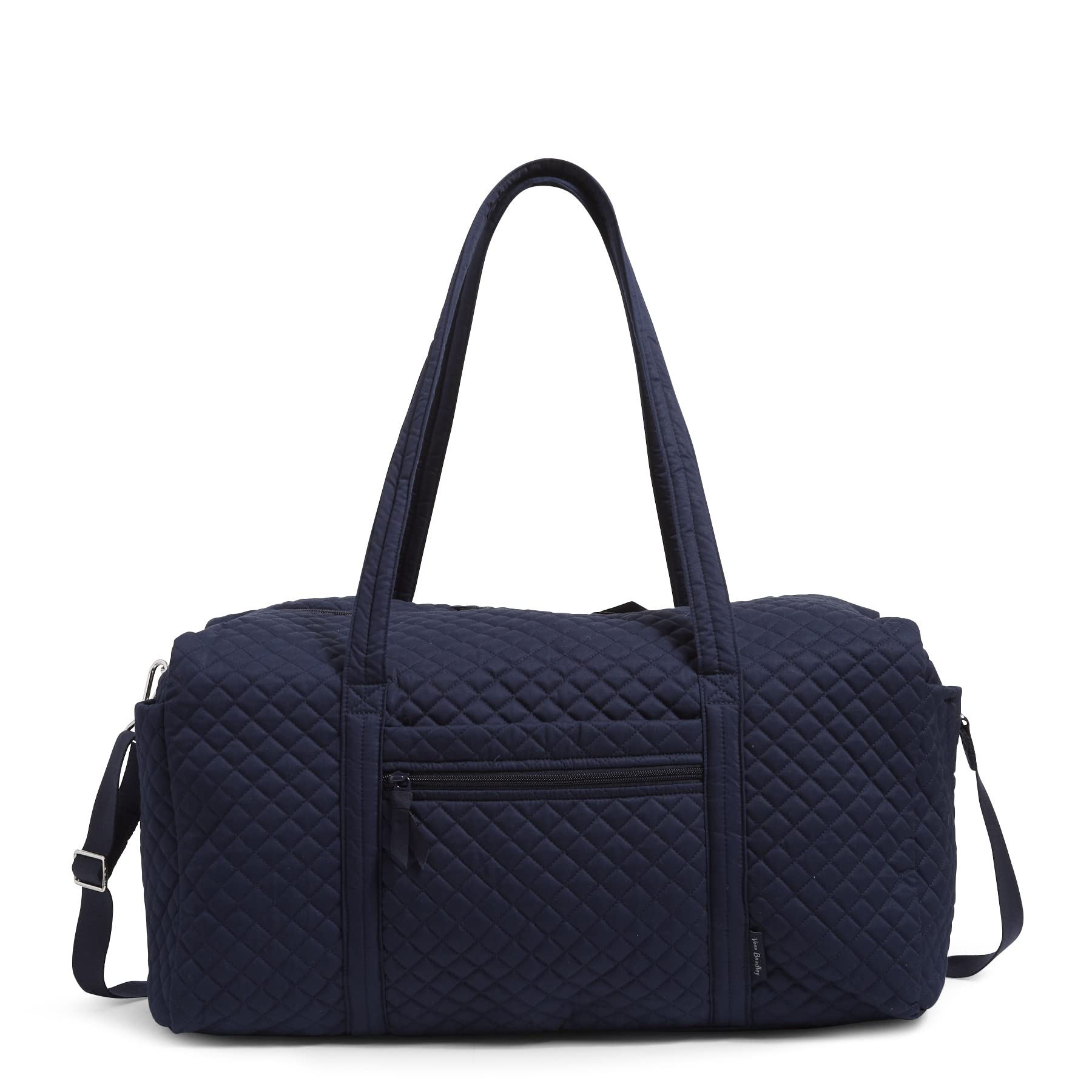 Vera Bradley Women's Large Cotton Travel Duffel Bag - True Navy, Spacious Carry-On Weekender for Gym, Beach & Overnight Trips