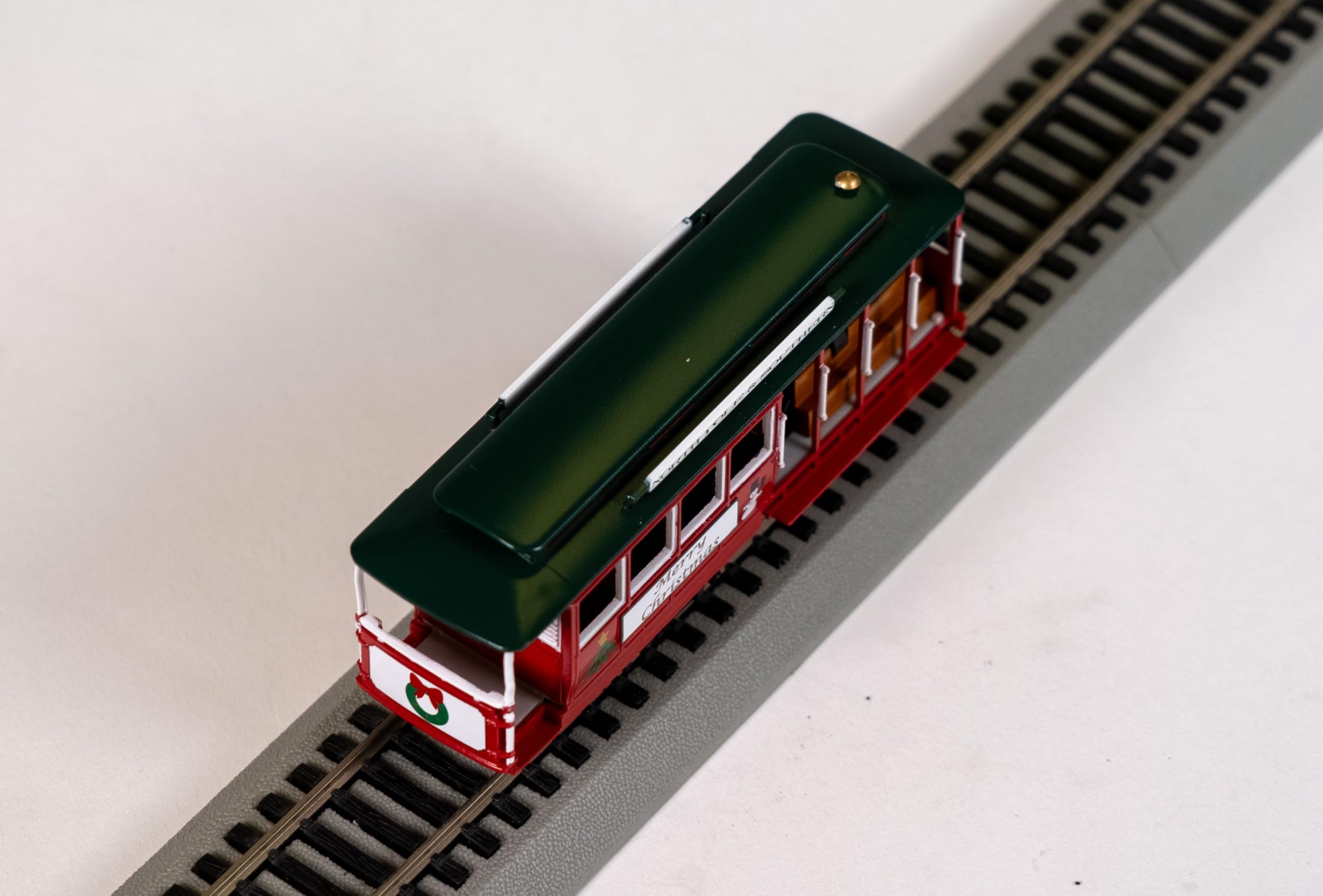 Yellow & Red HO Scale Cable Car with Grip Man - Perfect for Model Train Layouts & City Dioramas