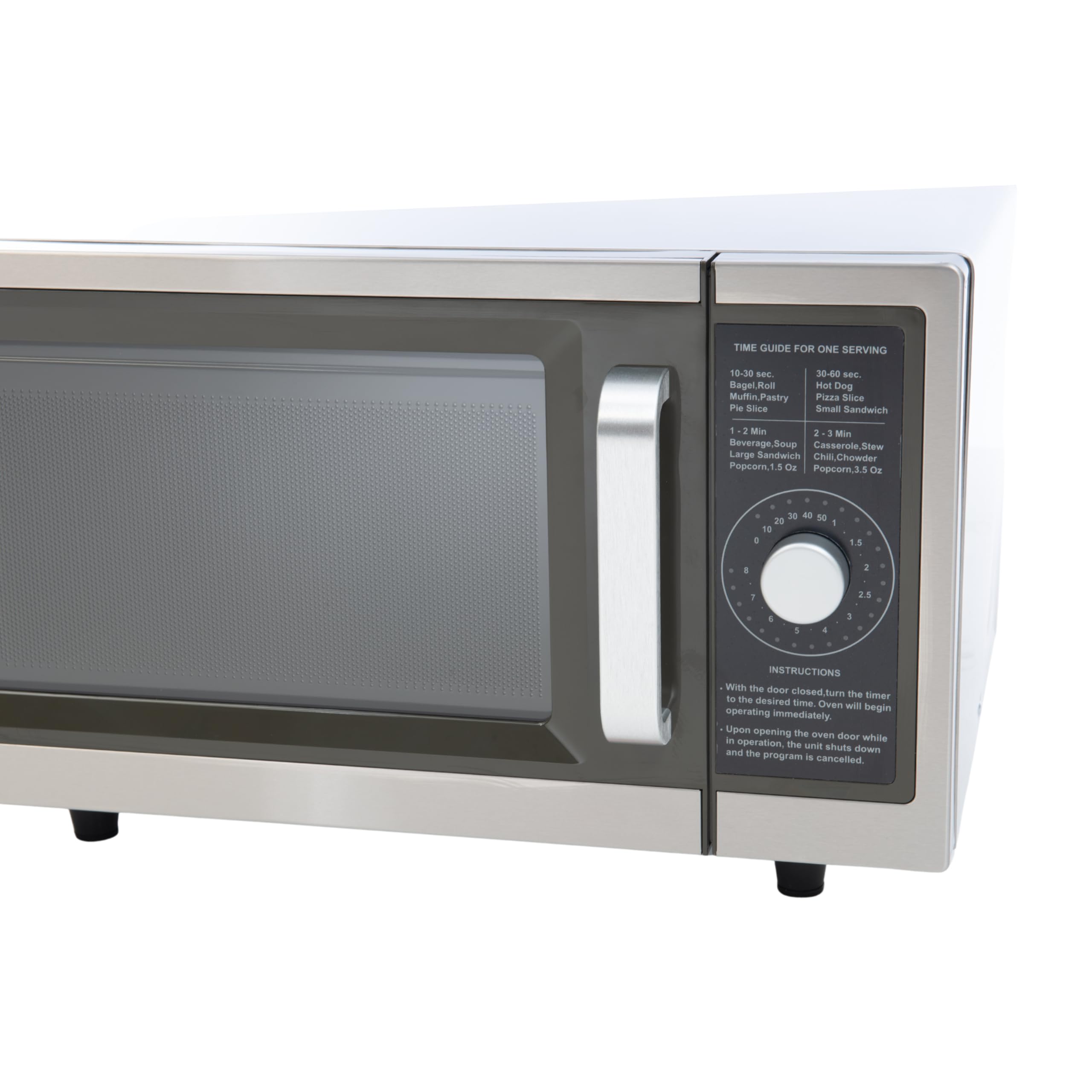 Commercial Microwave Oven with Dial Control - 1.0 Cu Ft Stainless Steel Interior - 1000W Power - UL & NSF Certified - Perfect for Restaurants, Cafes & Food Trucks
