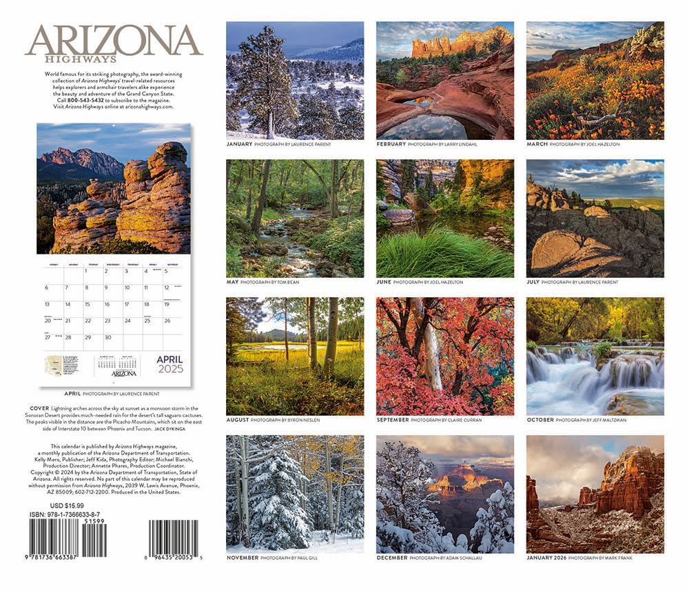 Arizona Highways 2025 Scenic Wall Calendar | Beautiful Landscape Photography | Perfect for Home, Office & Gift Giving