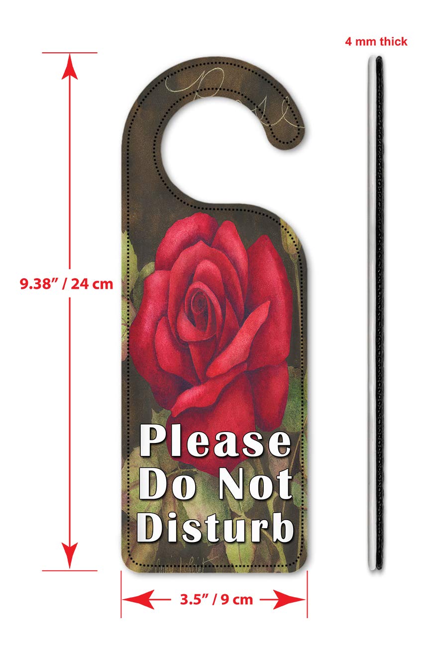 Elegant Rose Art Plates - Do Not Disturb Door Knob Hanger Sign for Hotels, Bedrooms & Privacy - Handcrafted Decorative Hanging Door Sign