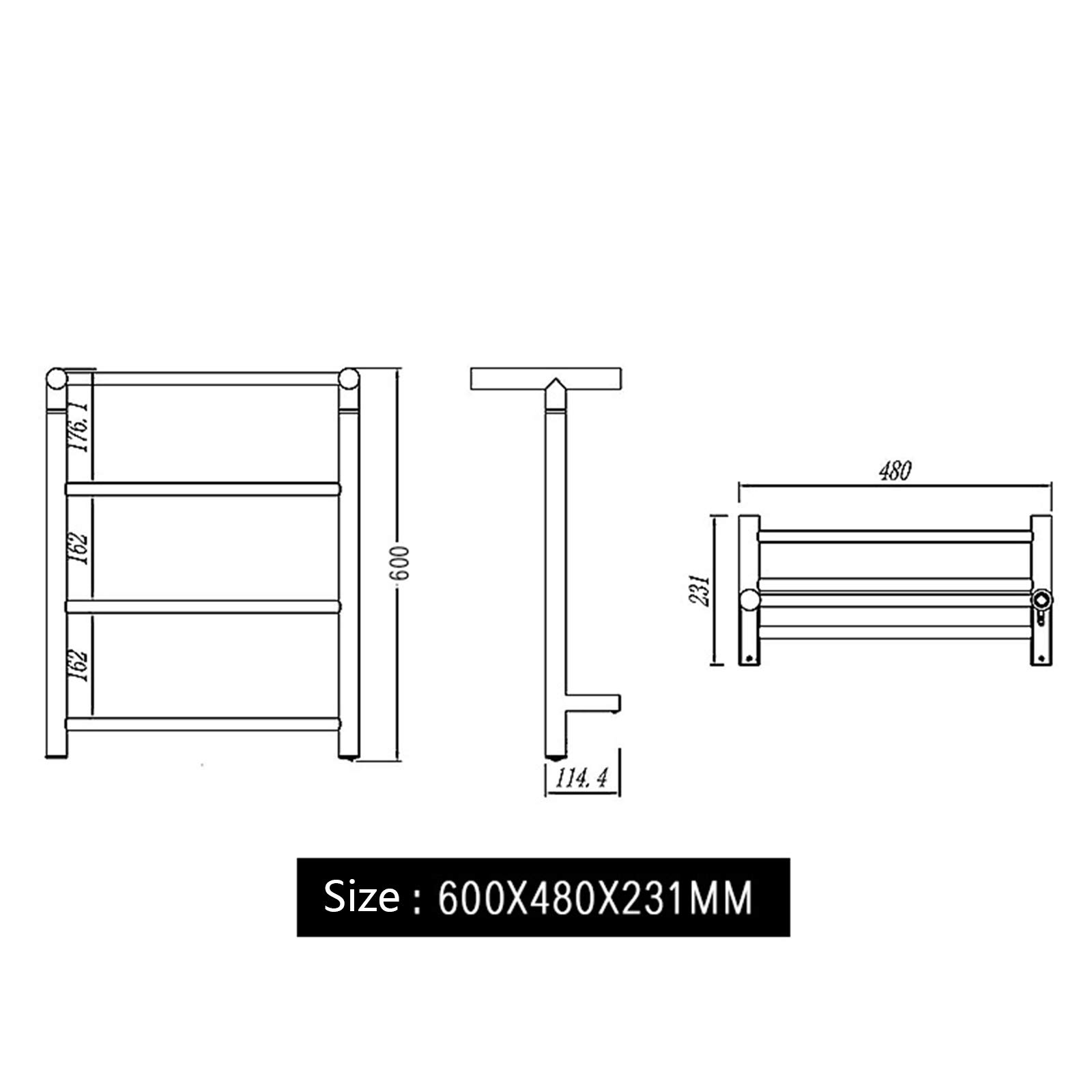 Premium Stainless Steel Electric Heated Towel Warmer Rack - Wall Mounted Bathroom Towel Dryer with Top Shelf, Gold Finish, Plug-in Design for Spa, Luxury Hotels & Modern Homes