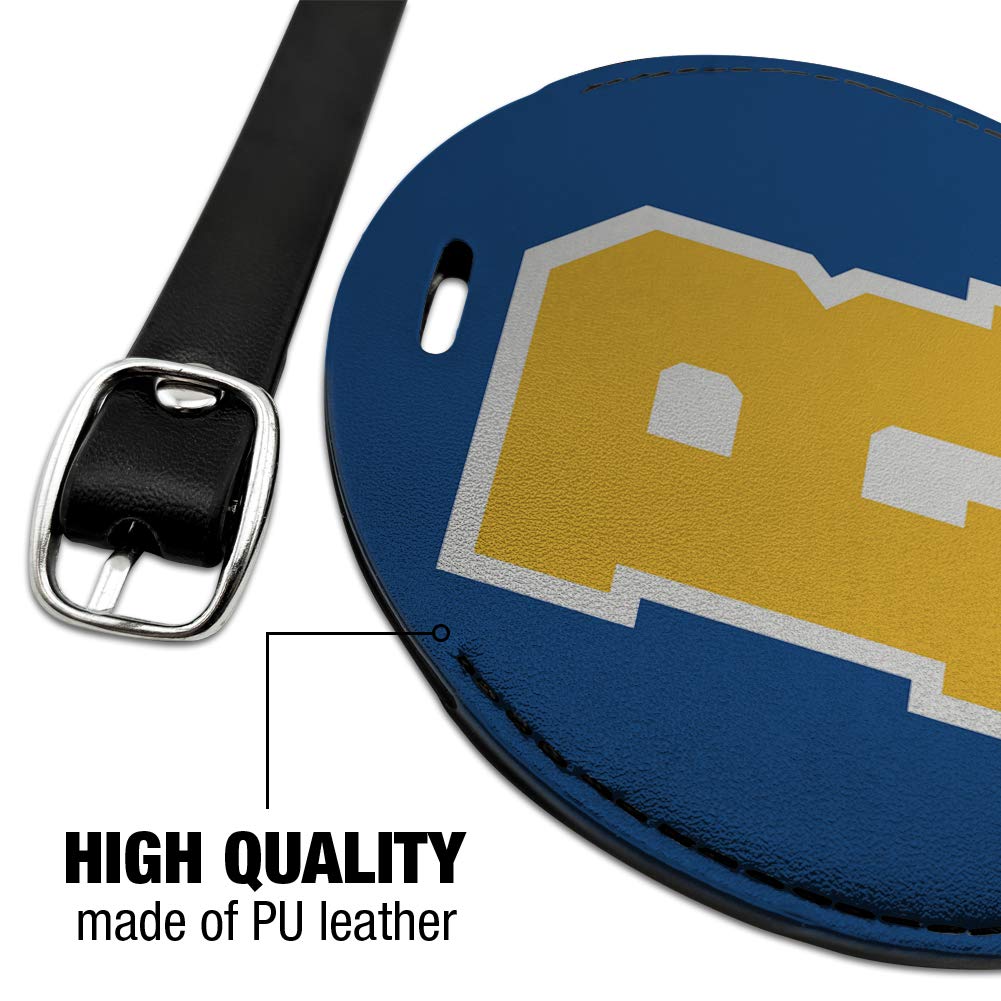 Riverdale Varsity Letter Round Leather Luggage Tag - Personalized Carry-On ID Tag for Suitcases, Backpacks & Travel Bags - Perfect for Travel, Business Trips & Vacation Identification