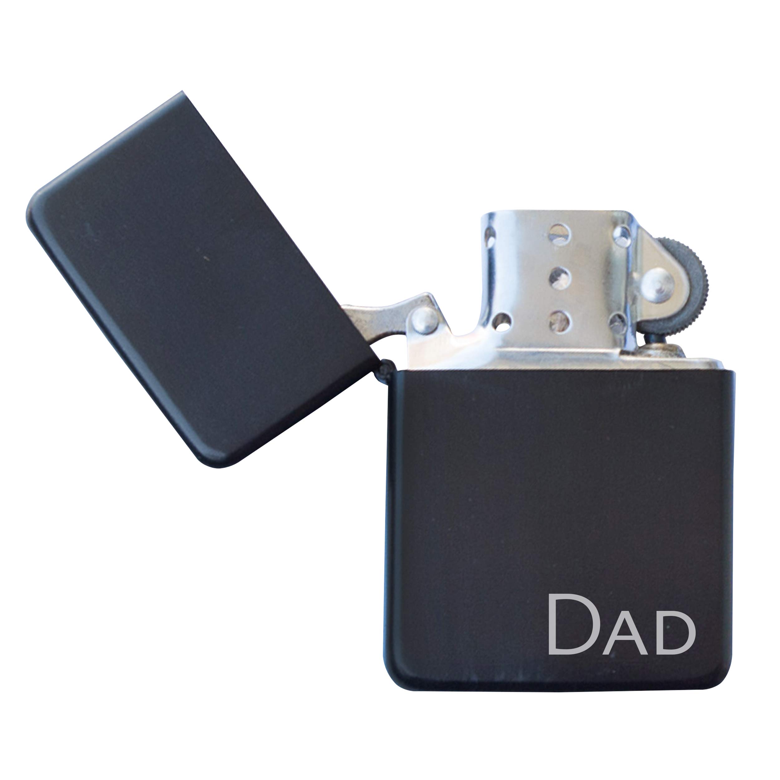 Engraved Matte Black Refillable Flip Top Cigar Lighter - Perfect Gift for Dad, Men, Husband | Ideal for Cigars, Smoking, BBQ, Camping & Outdoor Activities