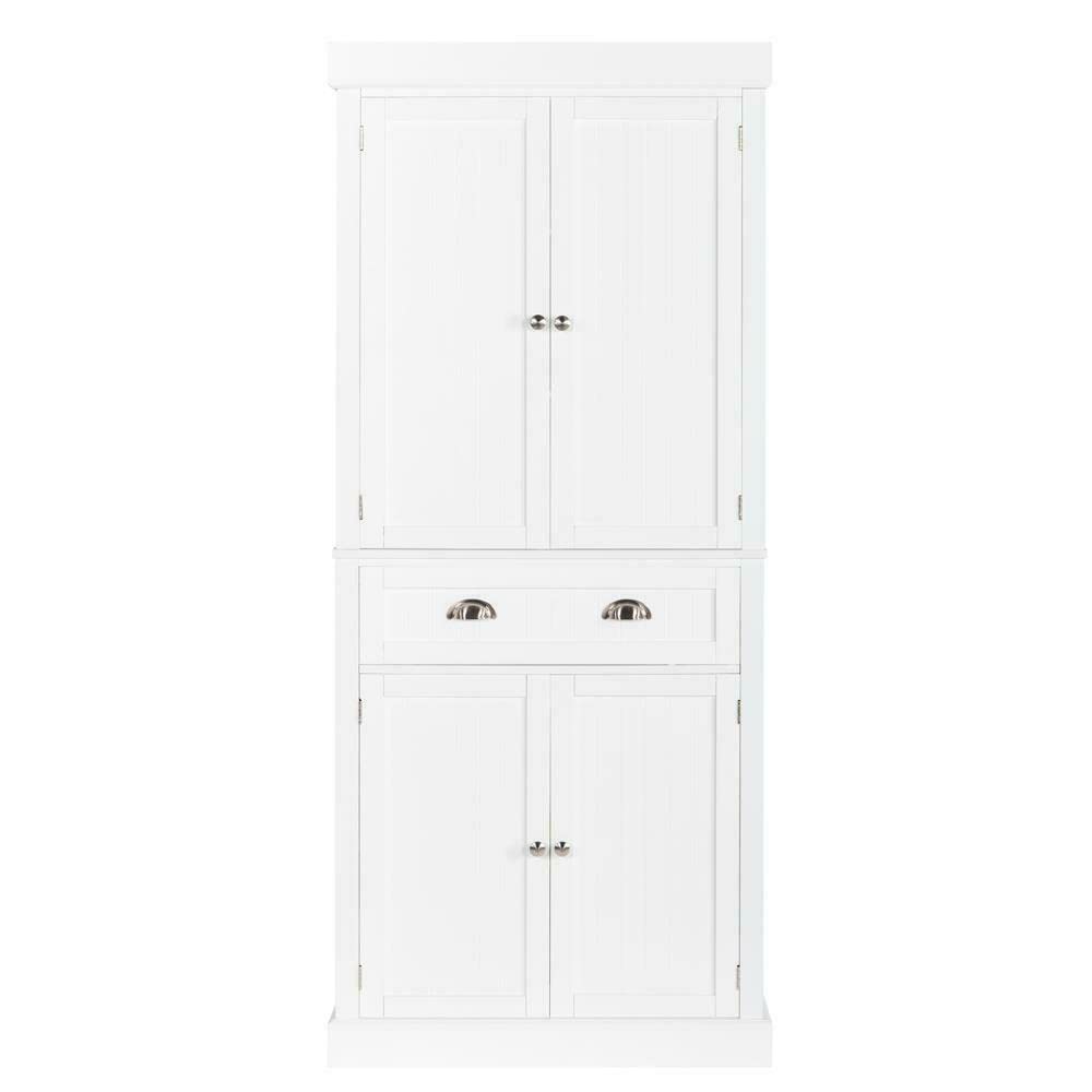 Freestanding Kitchen Pantry Storage Cabinet with 2 Cabinets & Drawer - Organize Spices, Utensils & Dry Goods - Perfect for Small Kitchens, Apartments & Pantry Organization